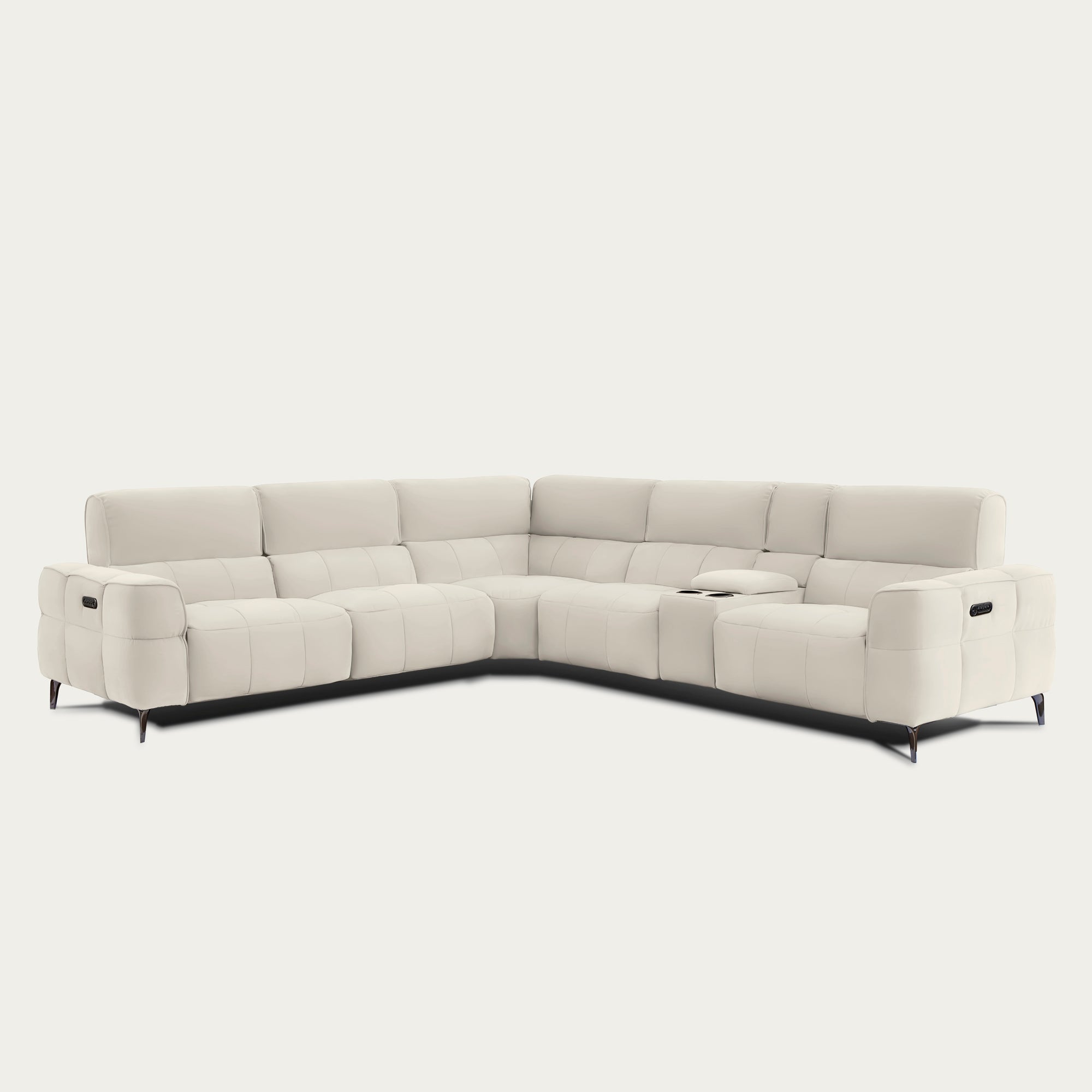Cubo 6-Piece Sectional Sofa with Recliners, Leather