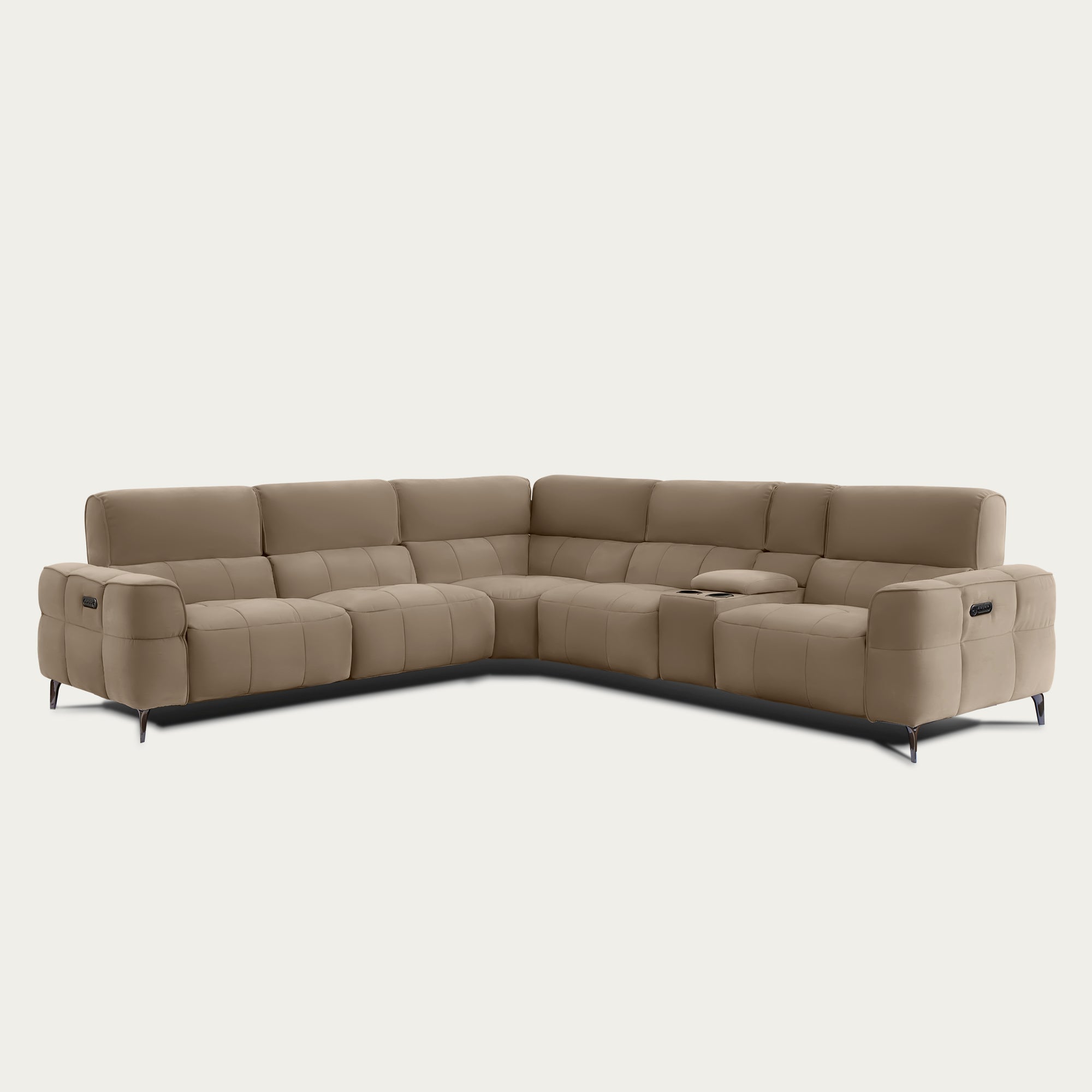 Cubo 6-Piece Sectional Sofa with Recliners, Leather