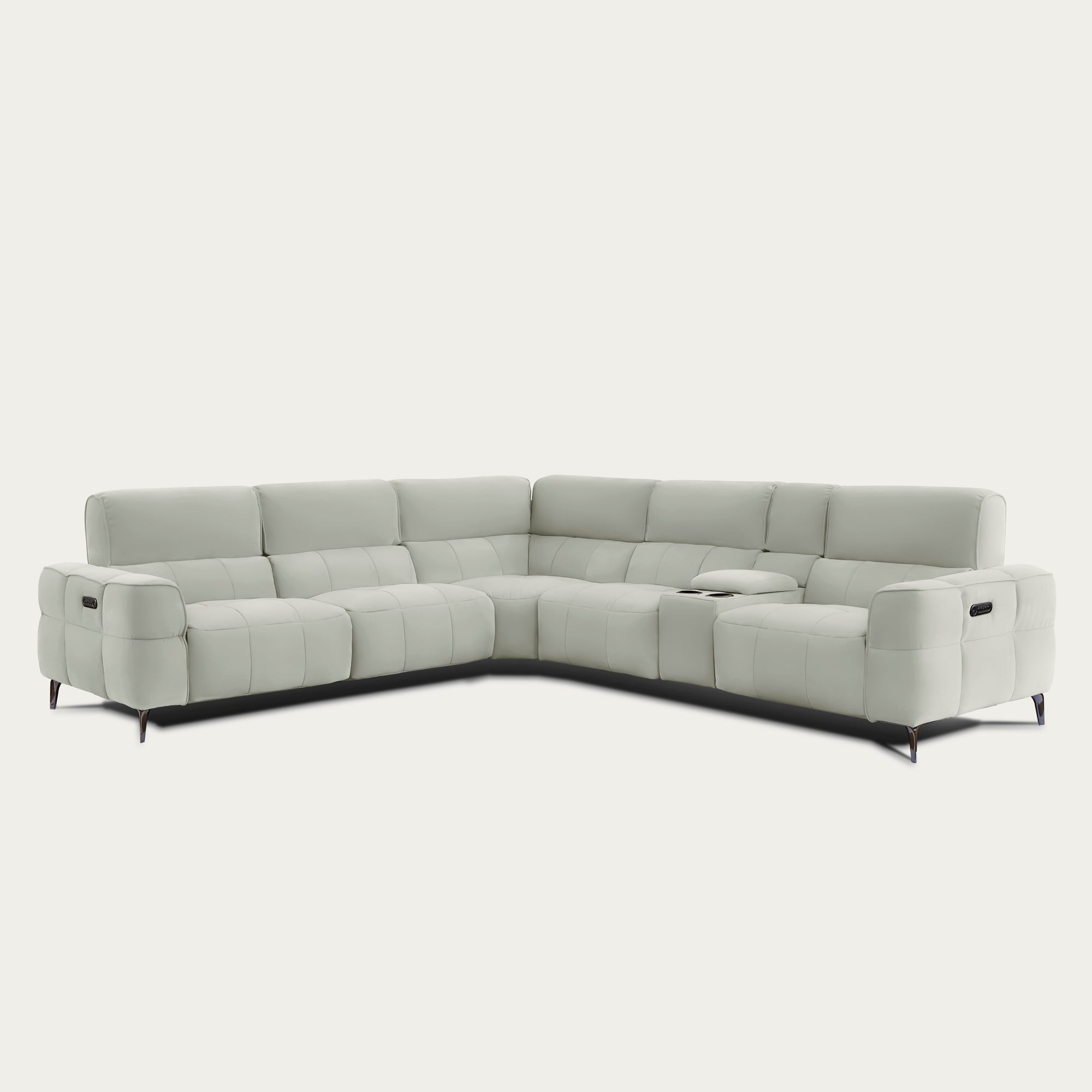 Cubo 6-Piece Sectional Sofa with Recliners, Leather