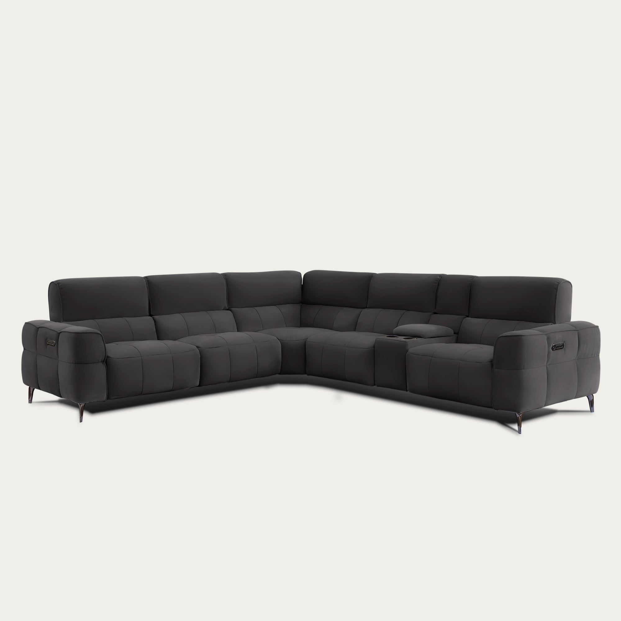 Cubo 6-Piece Sectional Sofa with Recliners, Leather