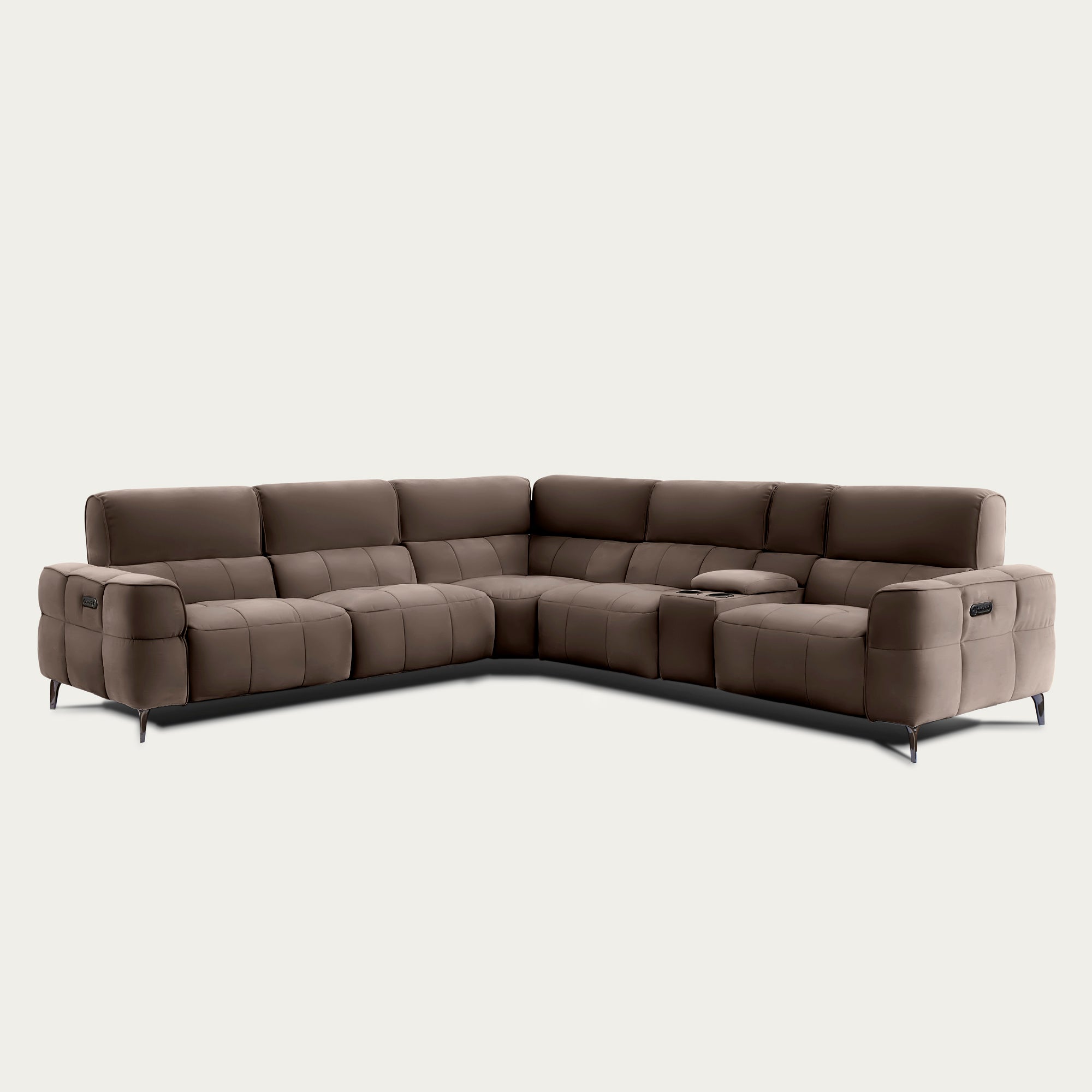 Cubo 6-Piece Sectional Sofa with Recliners, Leather