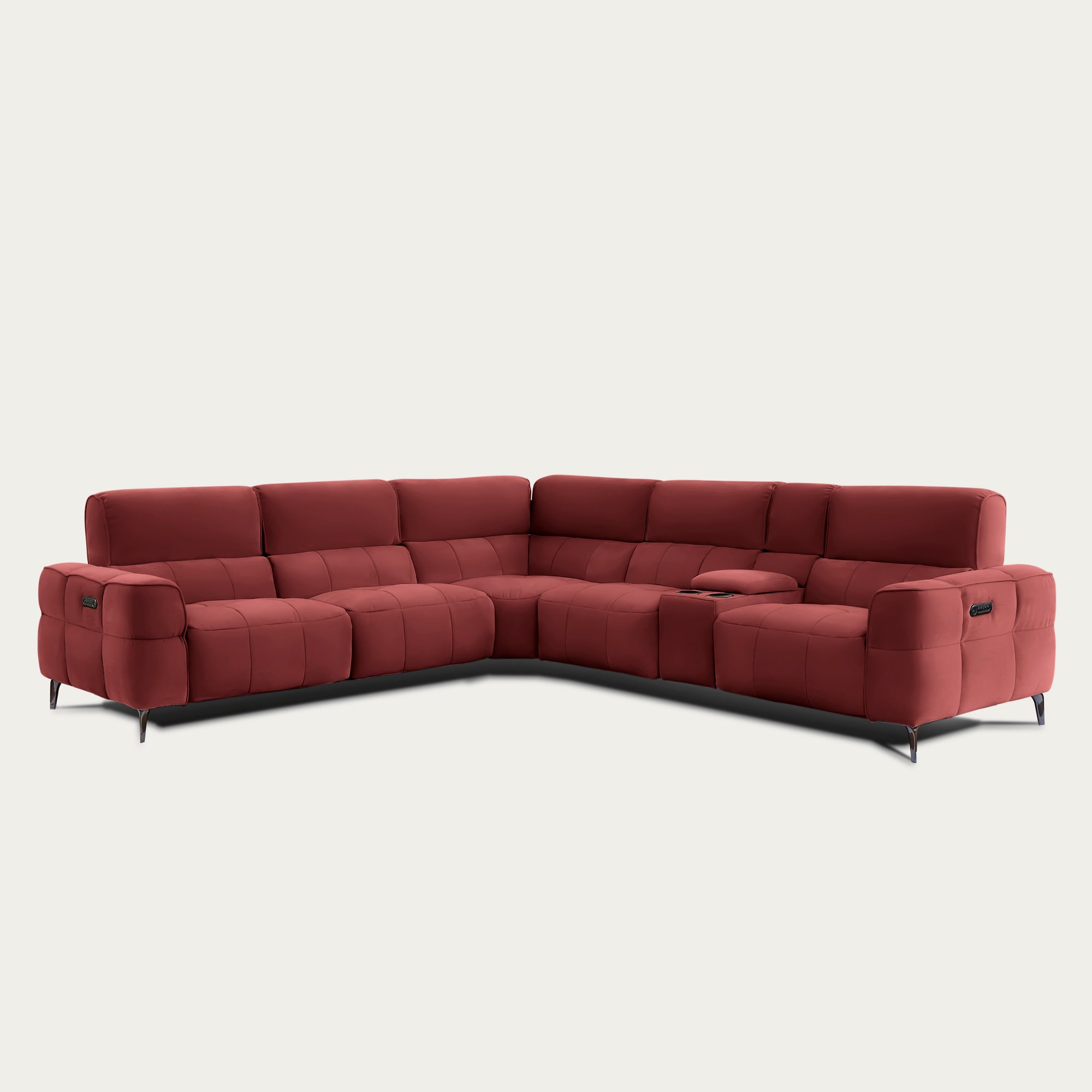 Cubo 6-Piece Sectional Sofa with Recliners, Leather