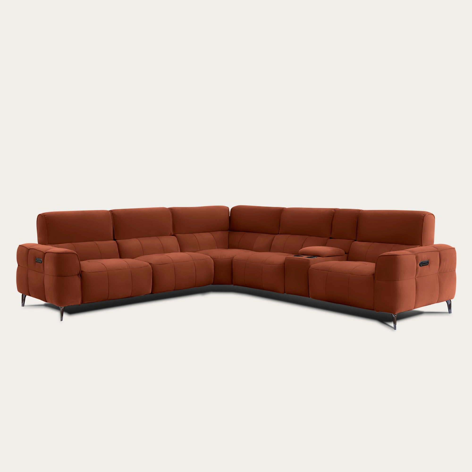 Cubo 6-Piece Sectional Sofa with Recliners, Leather