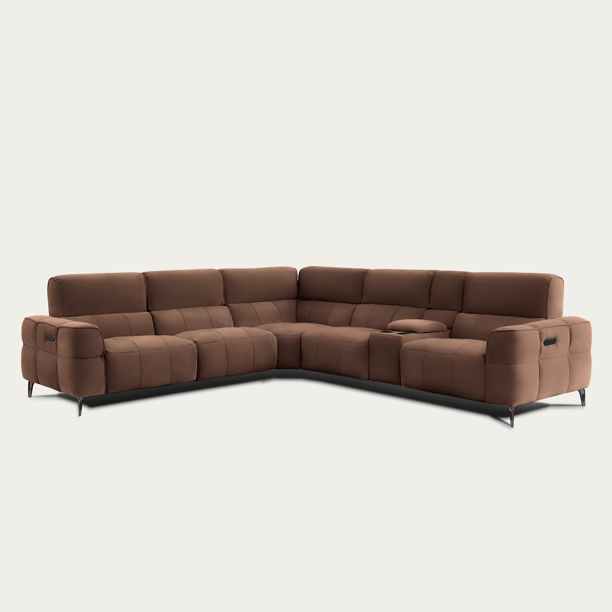 Cubo 6-Piece Sectional Sofa with Recliners, Leather
