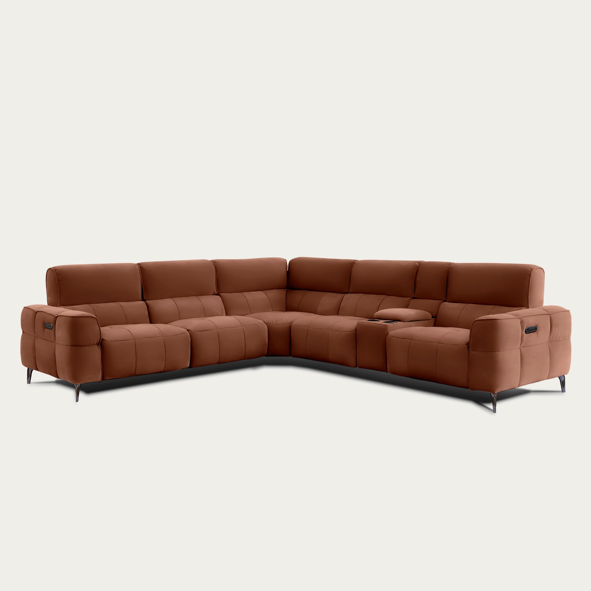 Cubo 6-Piece Sectional Sofa with Recliners, Leather