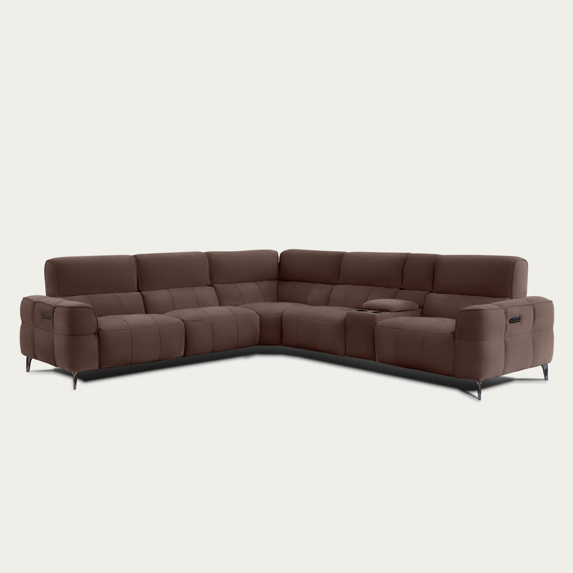 Cubo 6-Piece Sectional Sofa with Recliners, Leather