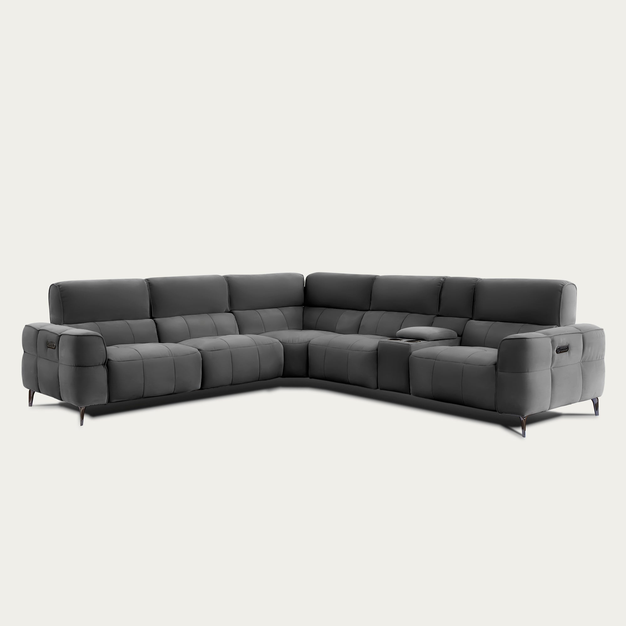 Cubo 6-Piece Sectional Sofa with Recliners, Leather