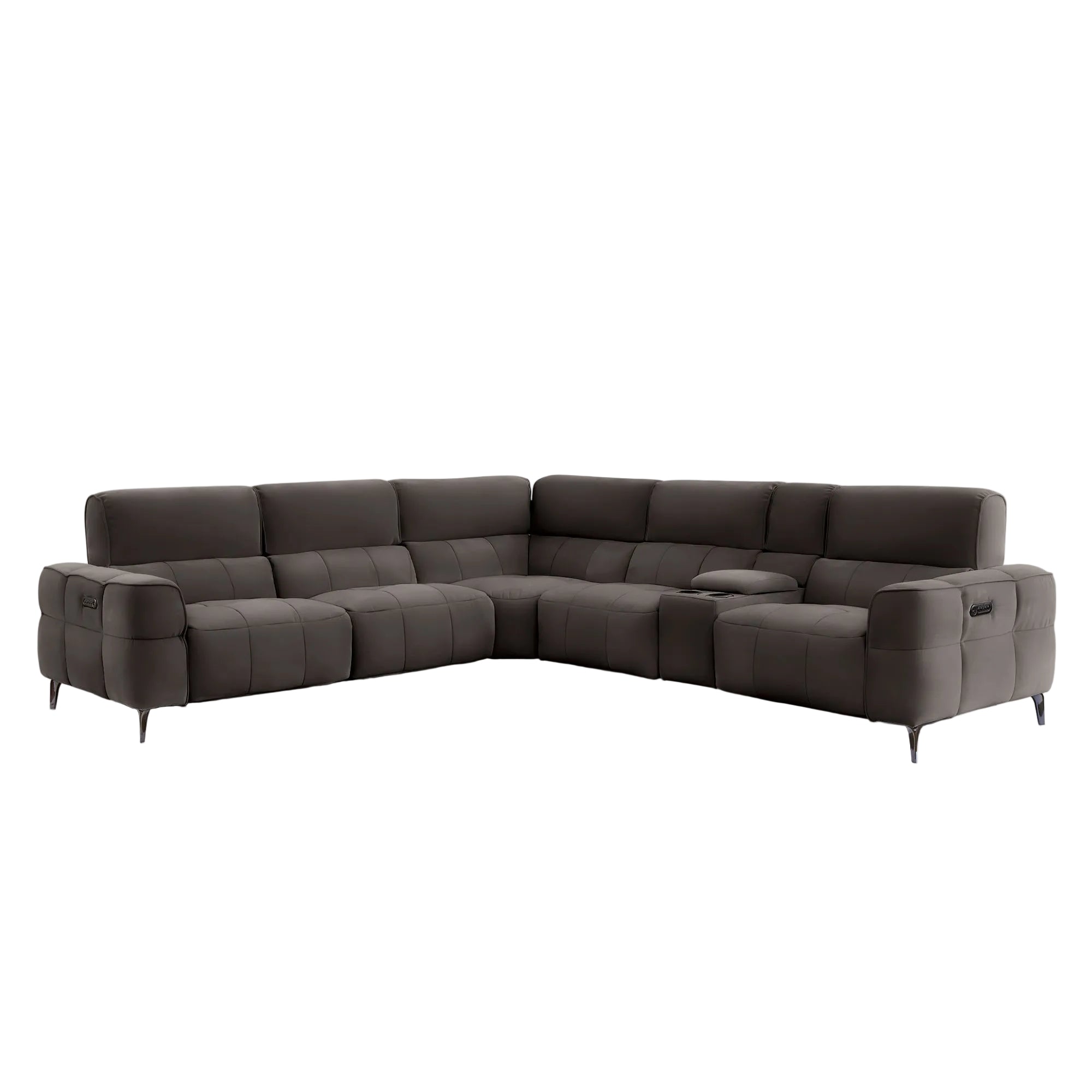 Cubo 6-Piece Sectional Sofa with Recliners, Leather