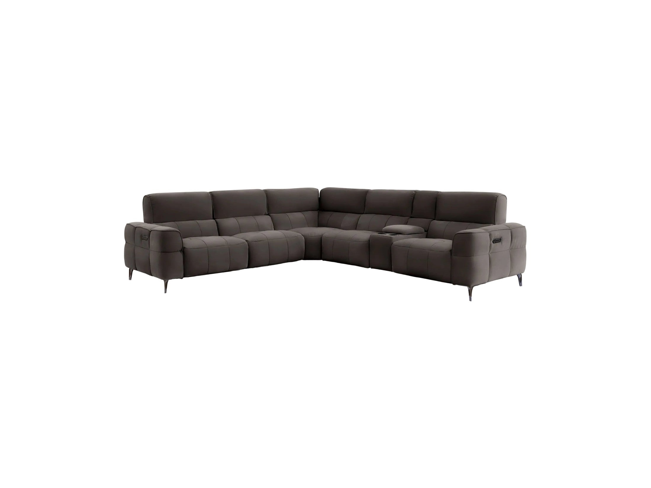 Cubo 6-Piece Sectional Sofa with Recliners, Leather