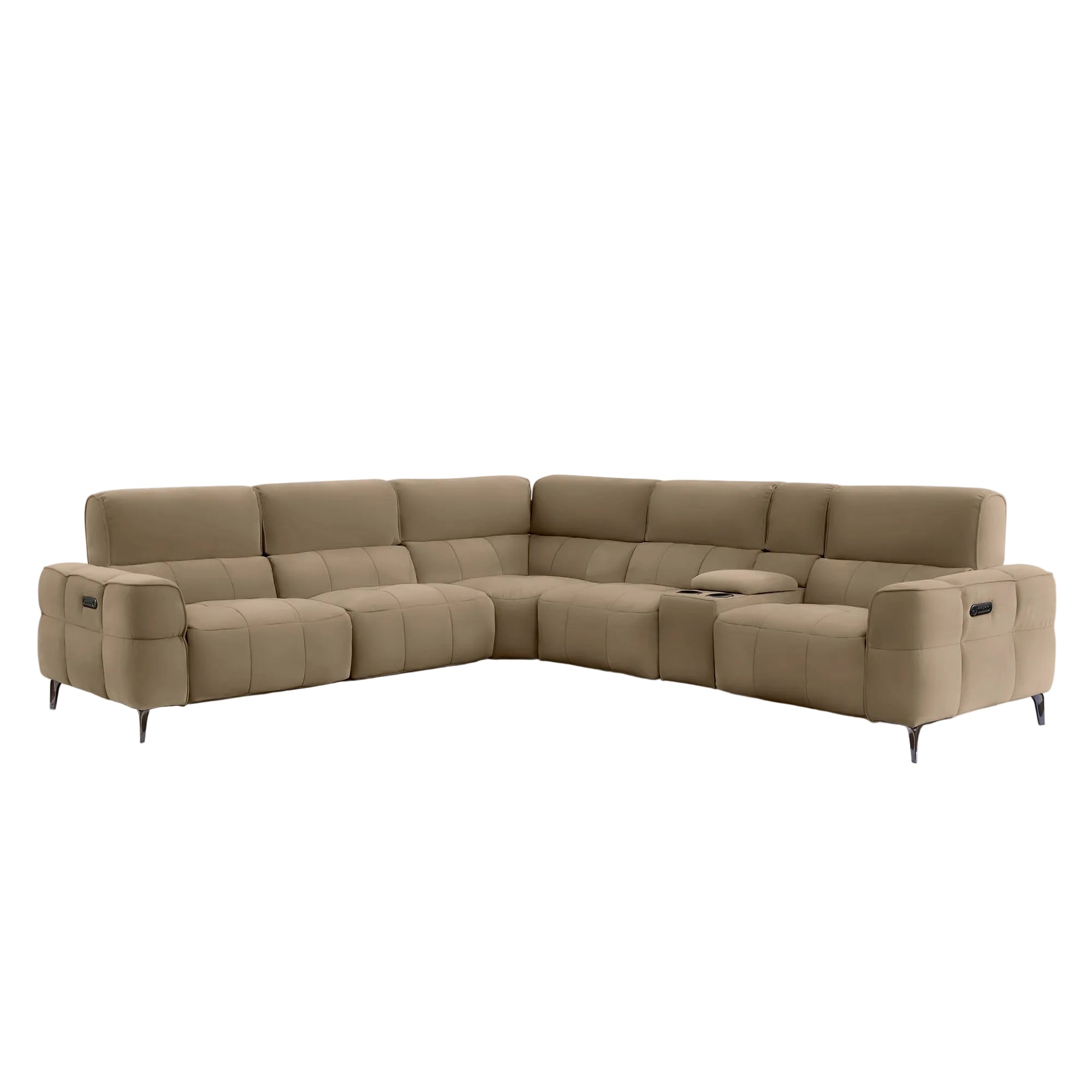 Cubo 6-Piece Sectional Sofa with Recliners, Leather