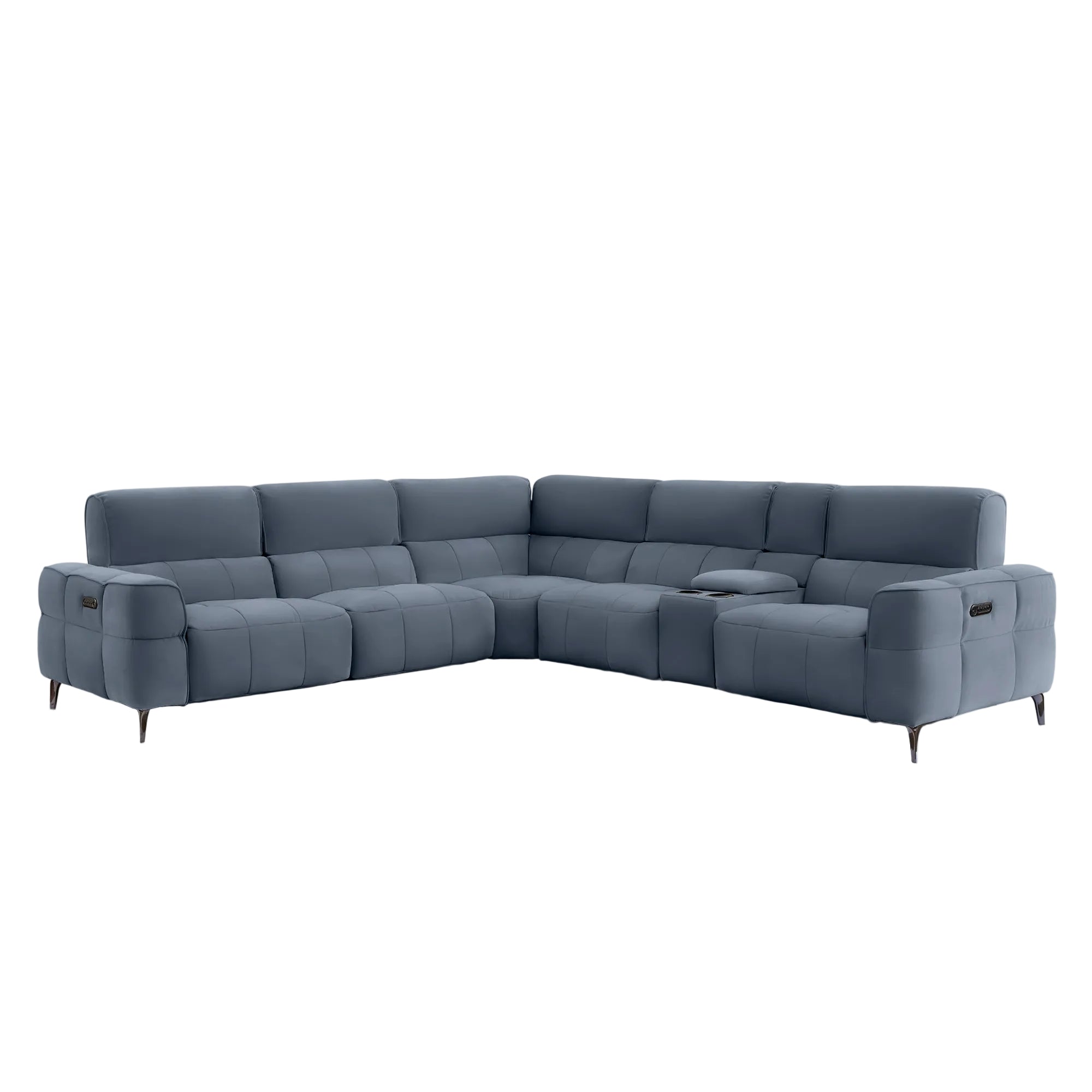 Cubo 6-Piece Sectional Sofa with Recliners, Leather