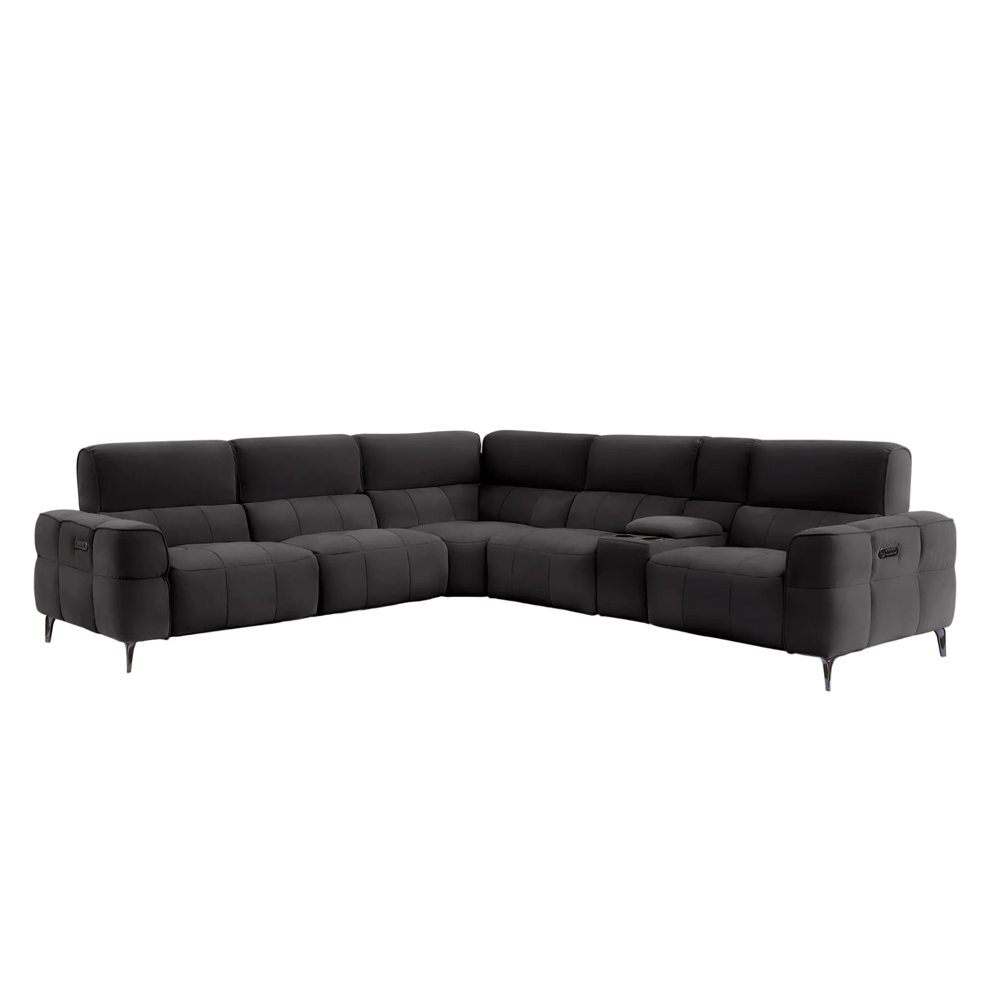 Cubo 6-Piece Sectional Sofa with Recliners, Leather