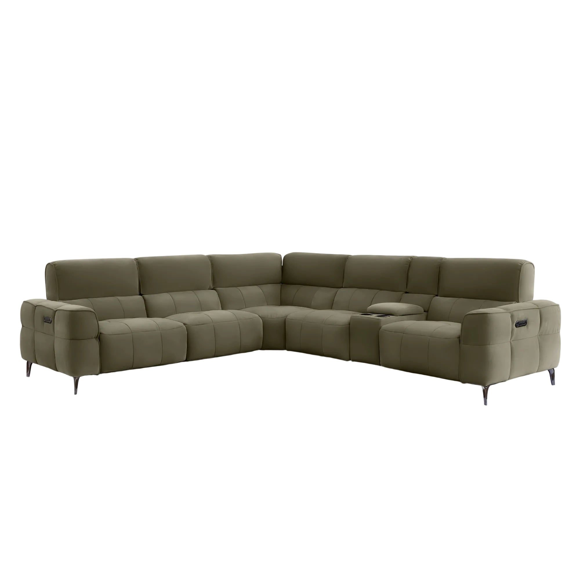 Cubo 6-Piece Sectional Sofa with Recliners, Leather