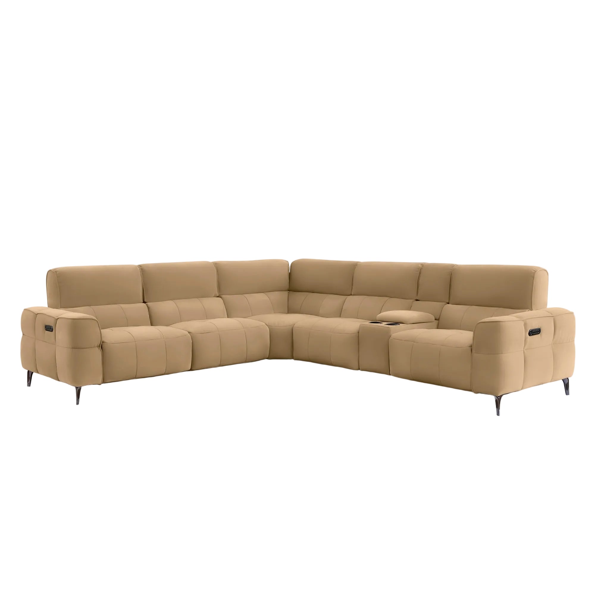 Cubo 6-Piece Sectional Sofa with Recliners, Leather