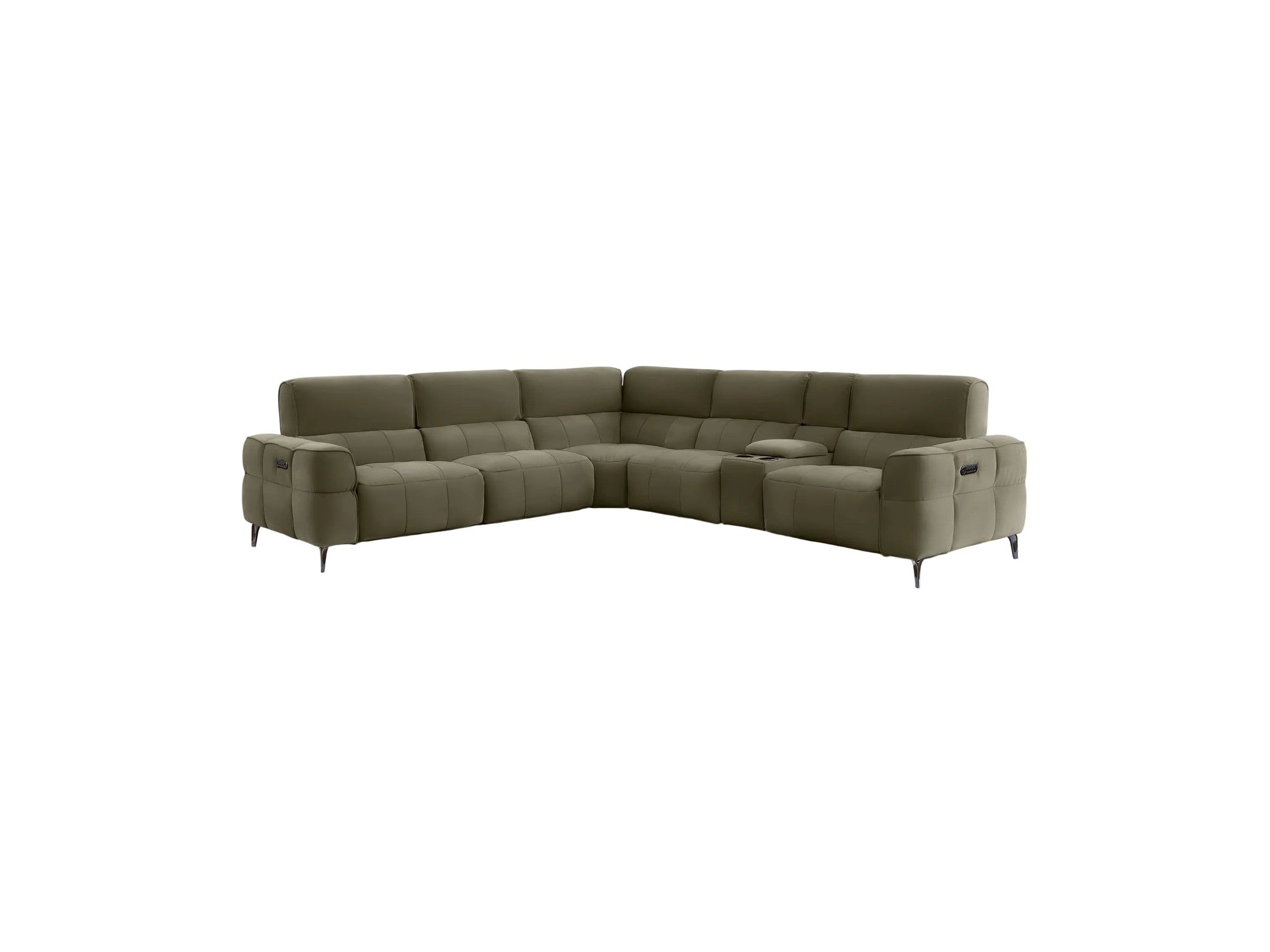 Cubo 6-Piece Sectional Sofa with Recliners, Leather