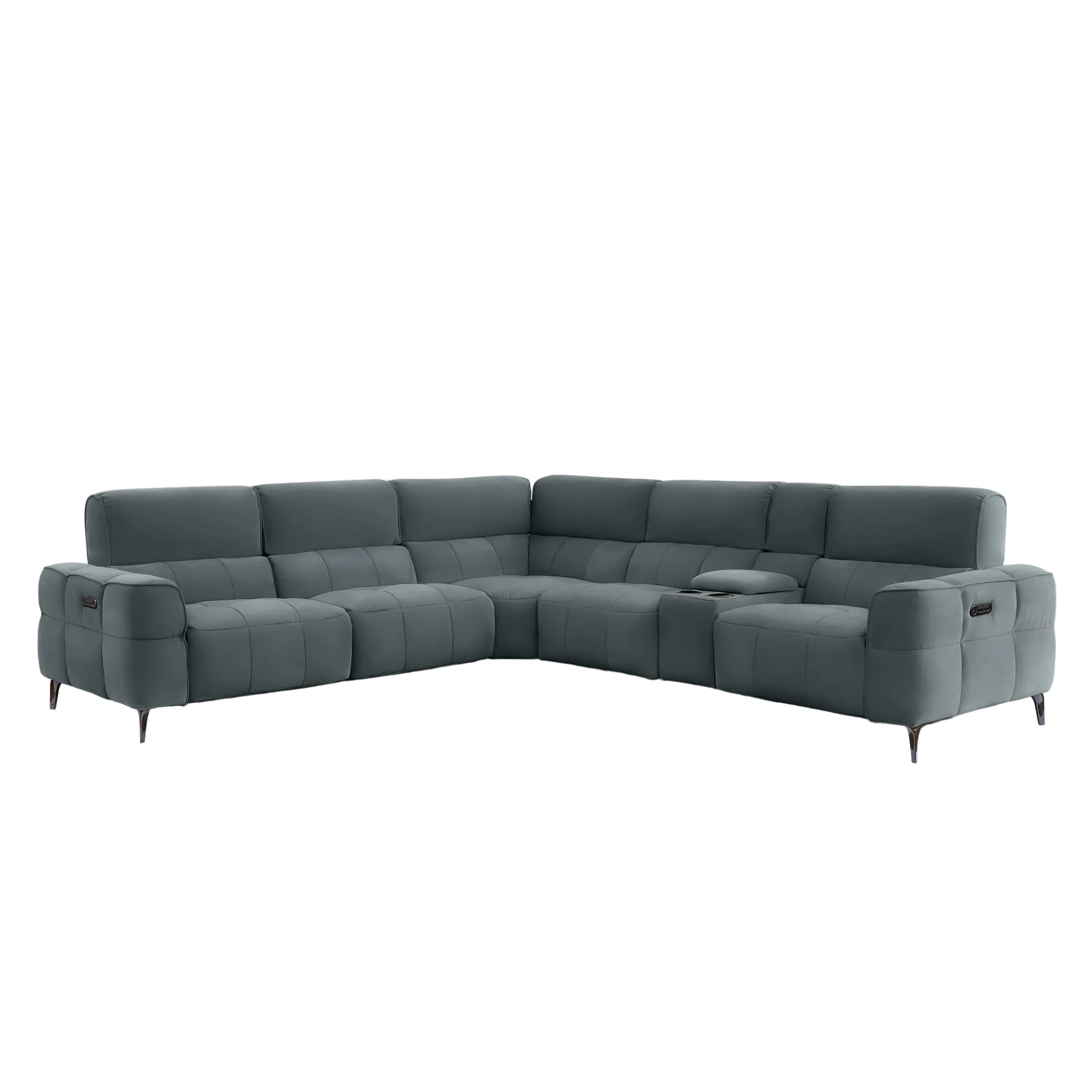 Cubo 6-Piece Sectional Sofa with Recliners, Leather