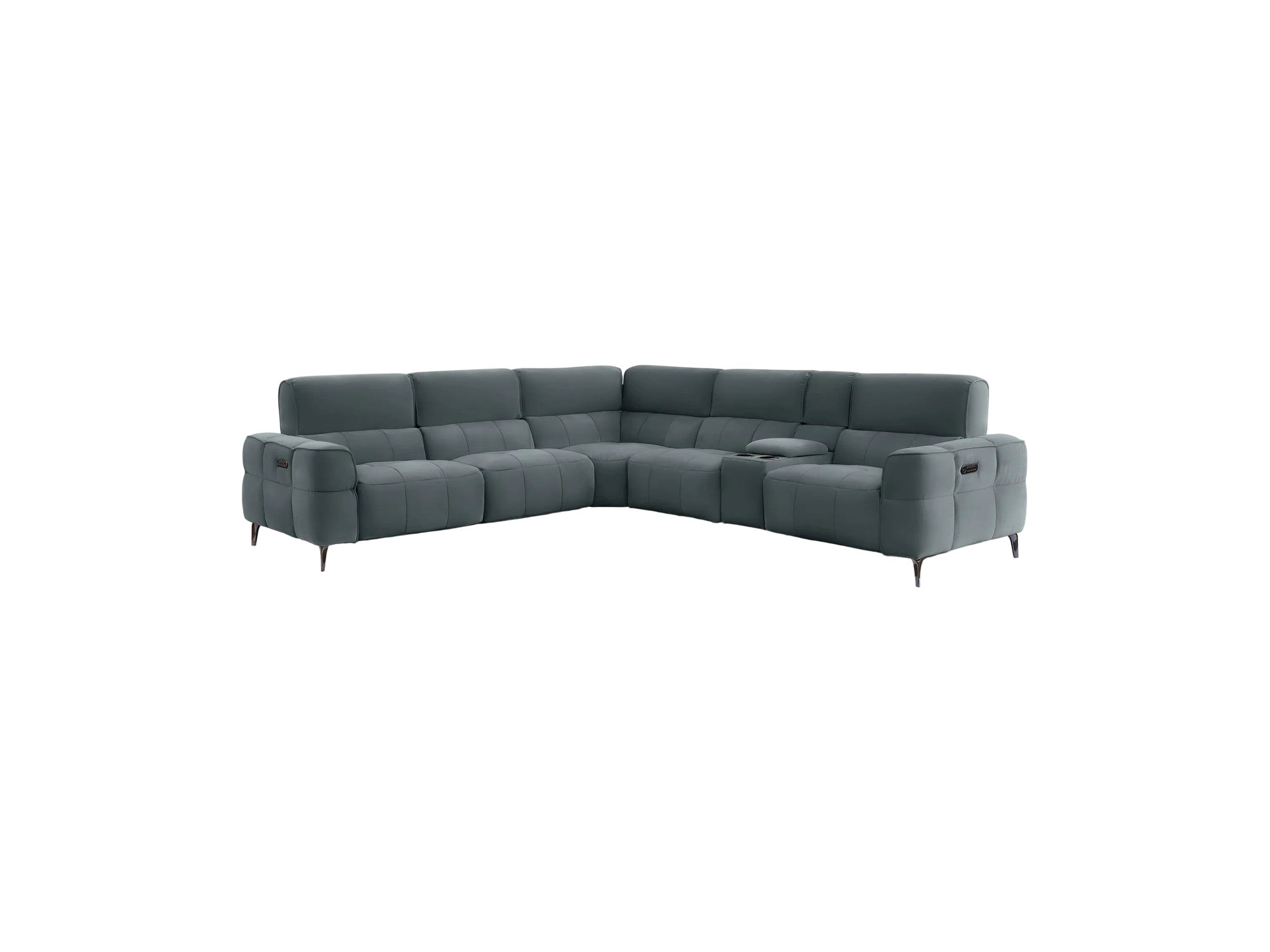 Cubo 6-Piece Sectional Sofa with Recliners, Leather