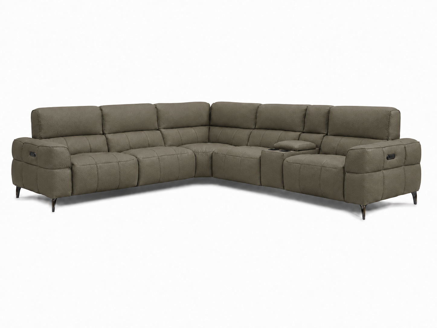 Cubo 6-Piece Sectional Sofa with Recliners, Leather