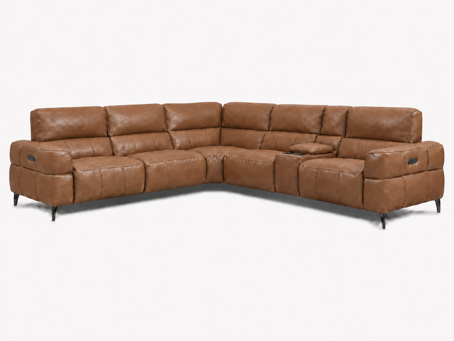 Cubo 6-Piece Sectional Sofa with Recliners, Leather