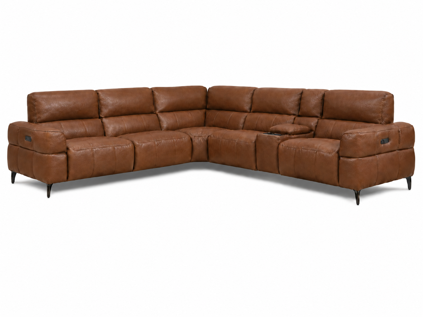 Cubo 6-Piece Sectional Sofa with Recliners, Leather