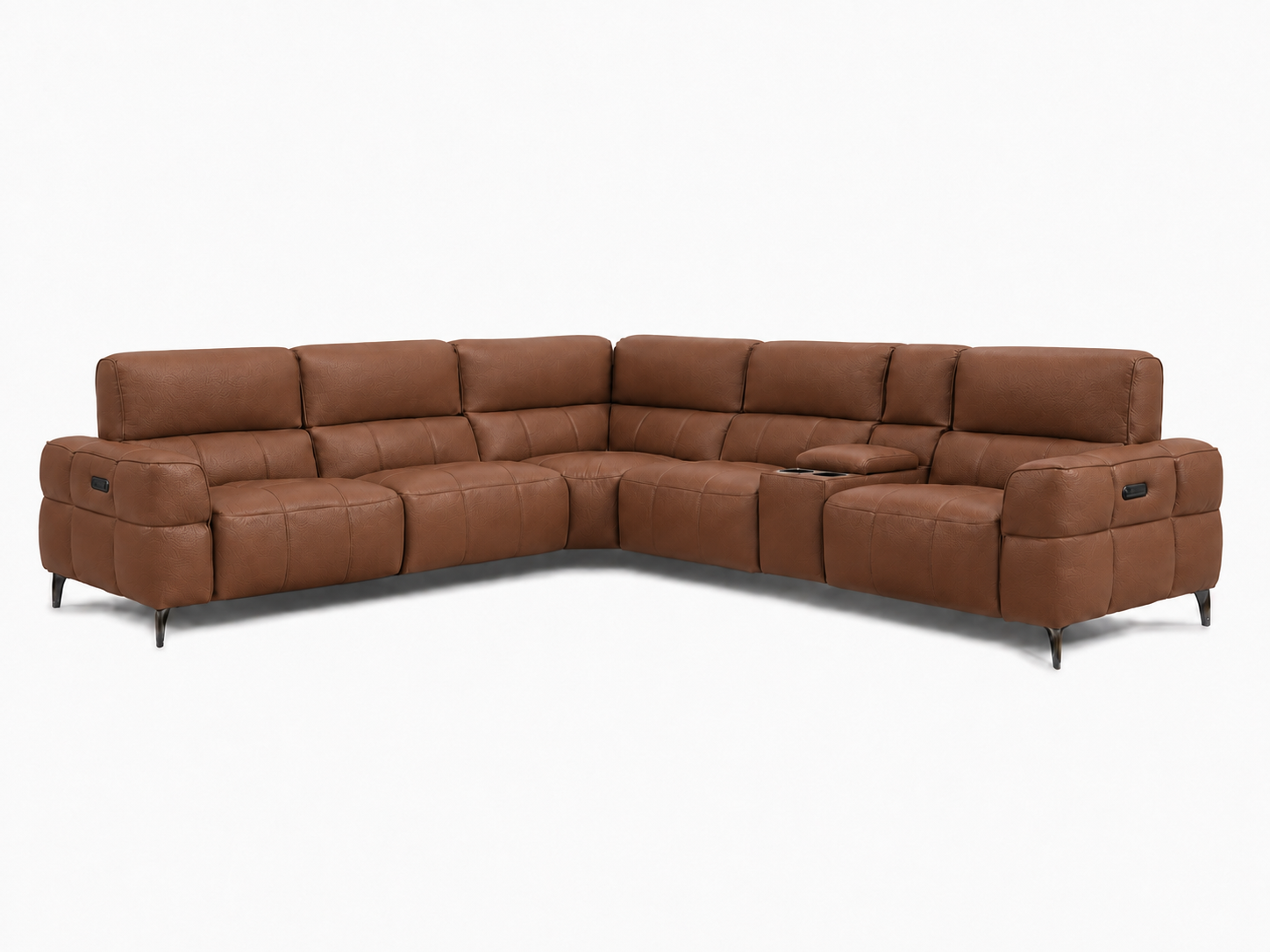 Cubo 6-Piece Sectional Sofa with Recliners, Leather