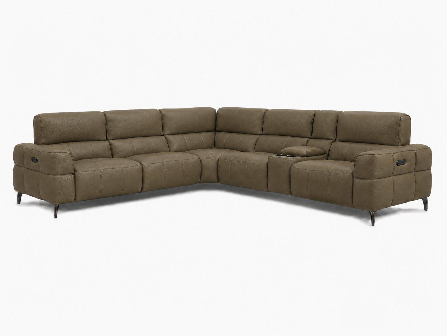 Cubo 6-Piece Sectional Sofa with Recliners, Leather