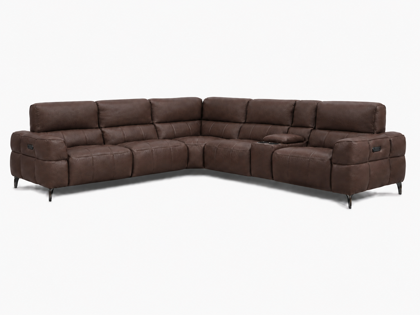 Cubo 6-Piece Sectional Sofa with Recliners, Leather