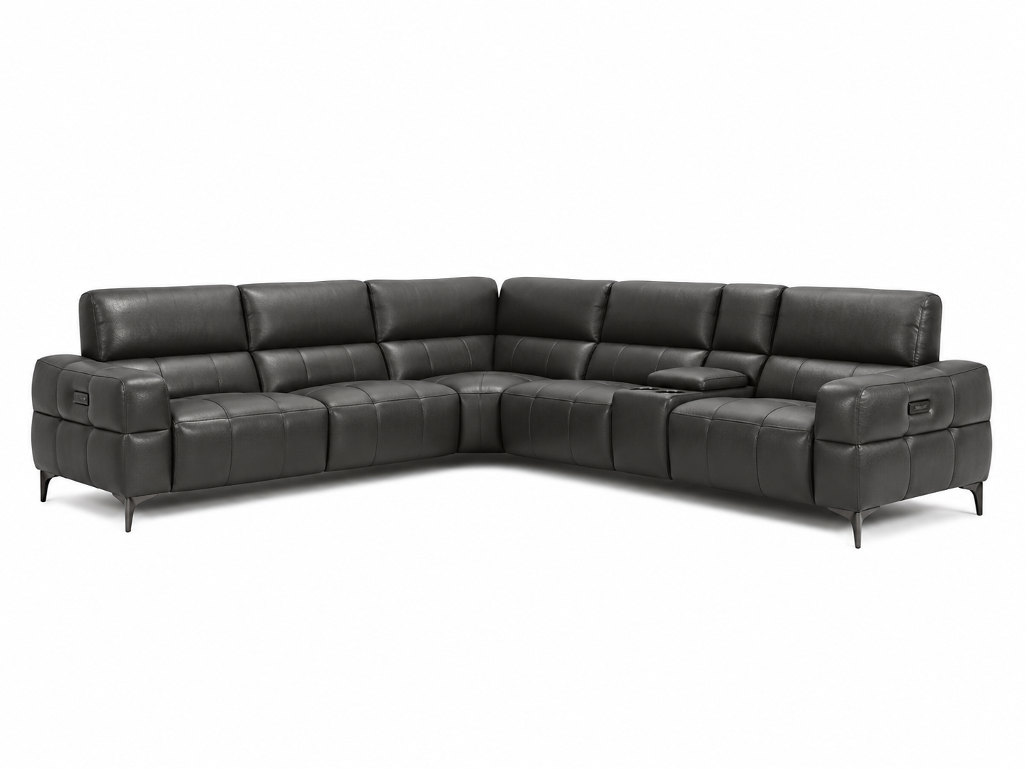 Cubo 6-Piece Sectional Sofa with Recliners, Leather