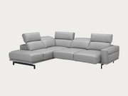 Davenport sectional in in light grey leather