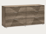 Favignana wooden dresser with geometric design on a white background.