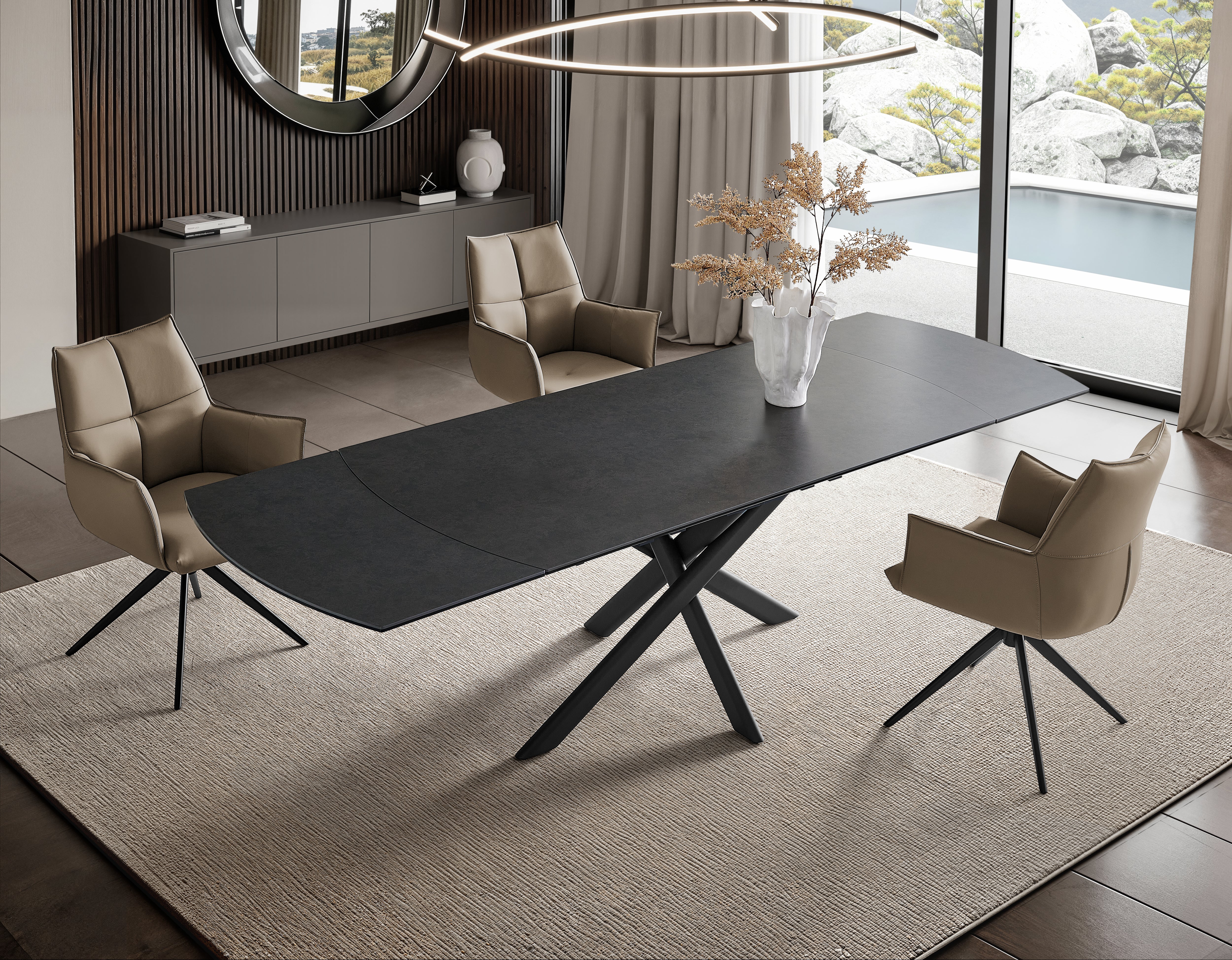 Senator Extendable Dining Table with Ceramic-Glass Top