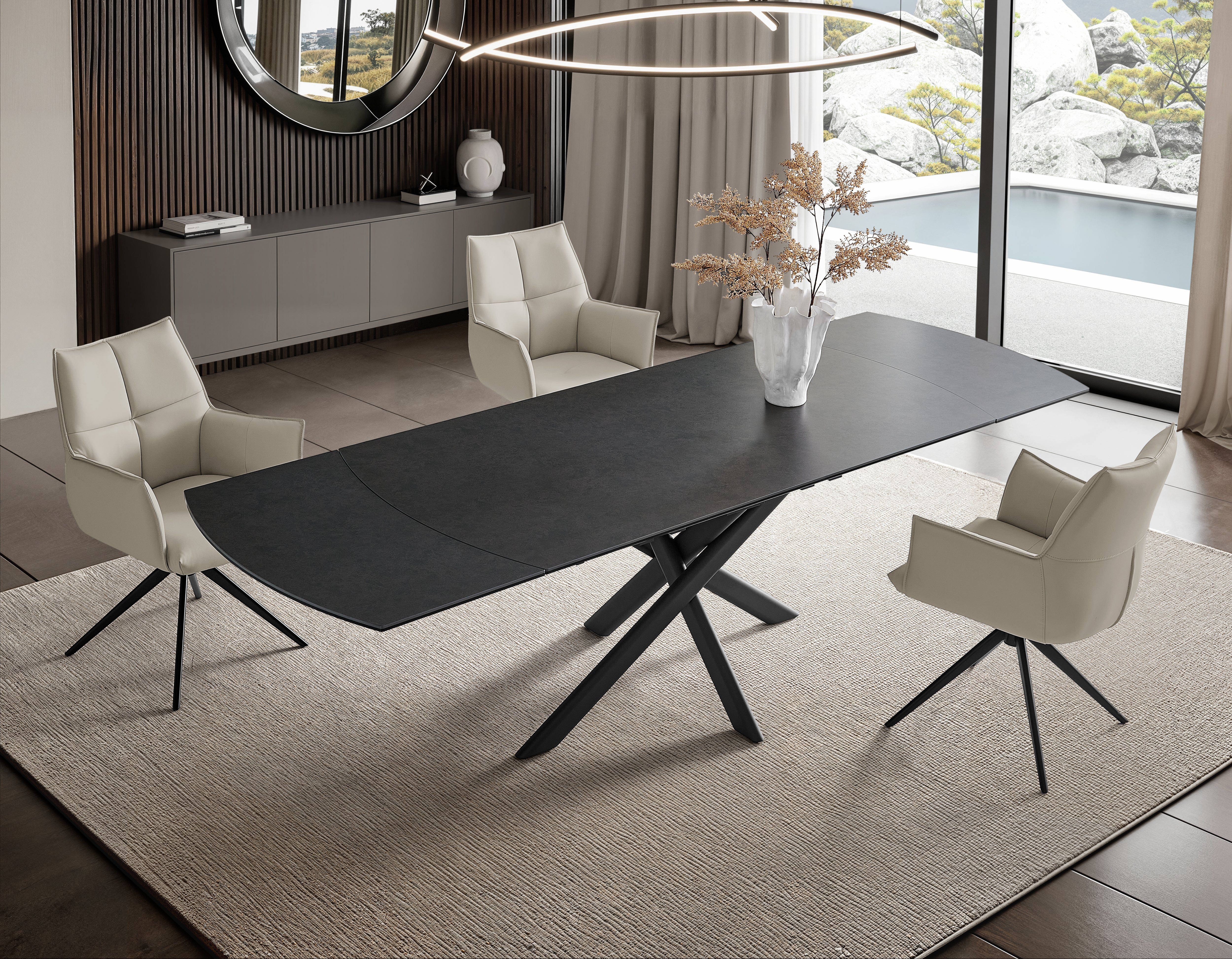Senator Extendable Dining Table with Ceramic-Glass Top