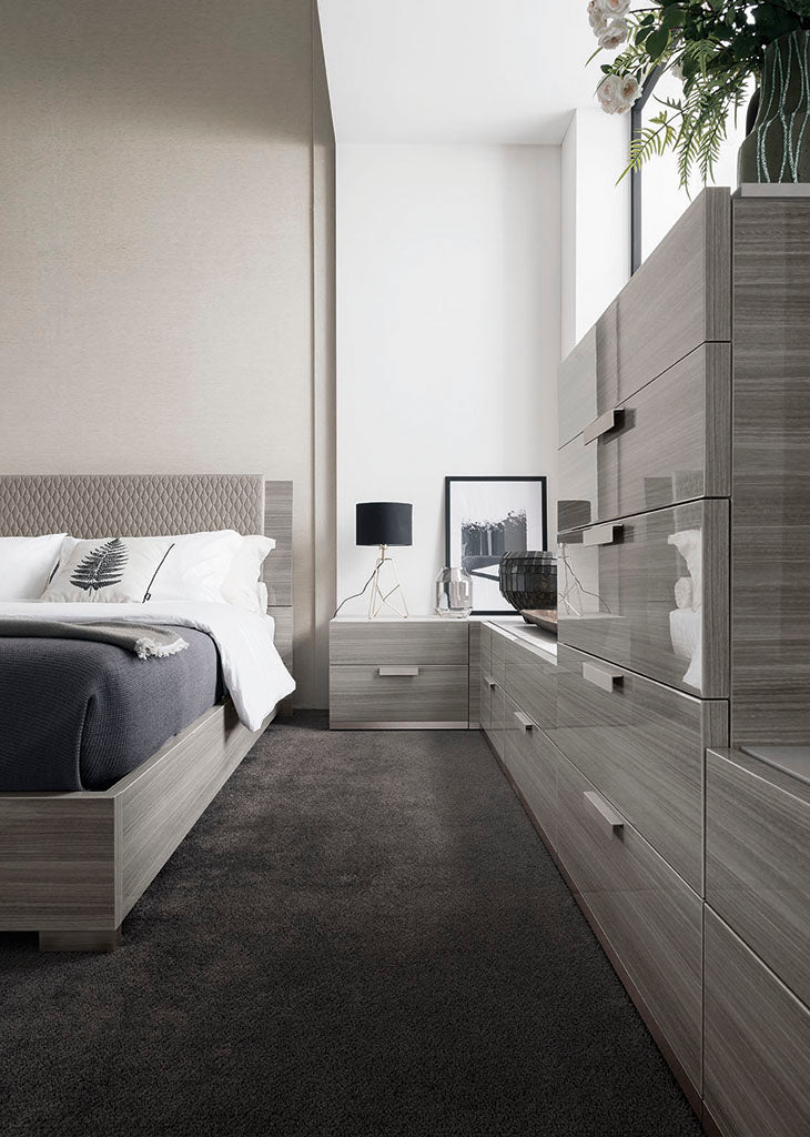 Iris Modern Bedroom Set with Wooden Headboard
