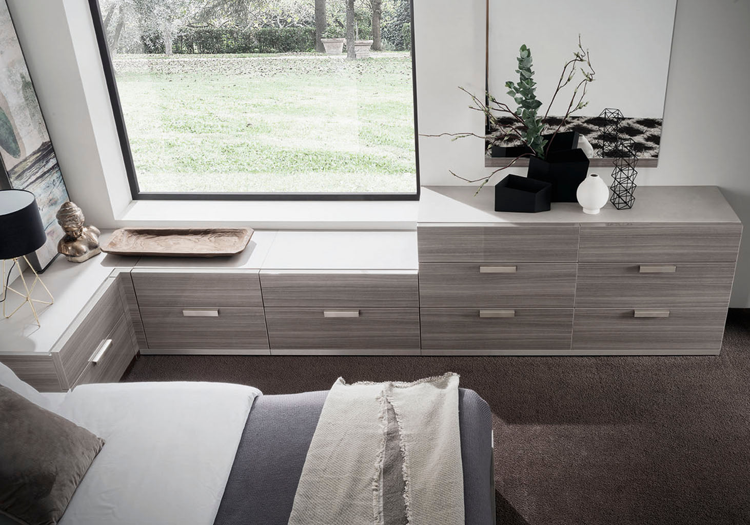 Iris Modern Bedroom Set with Wooden Headboard