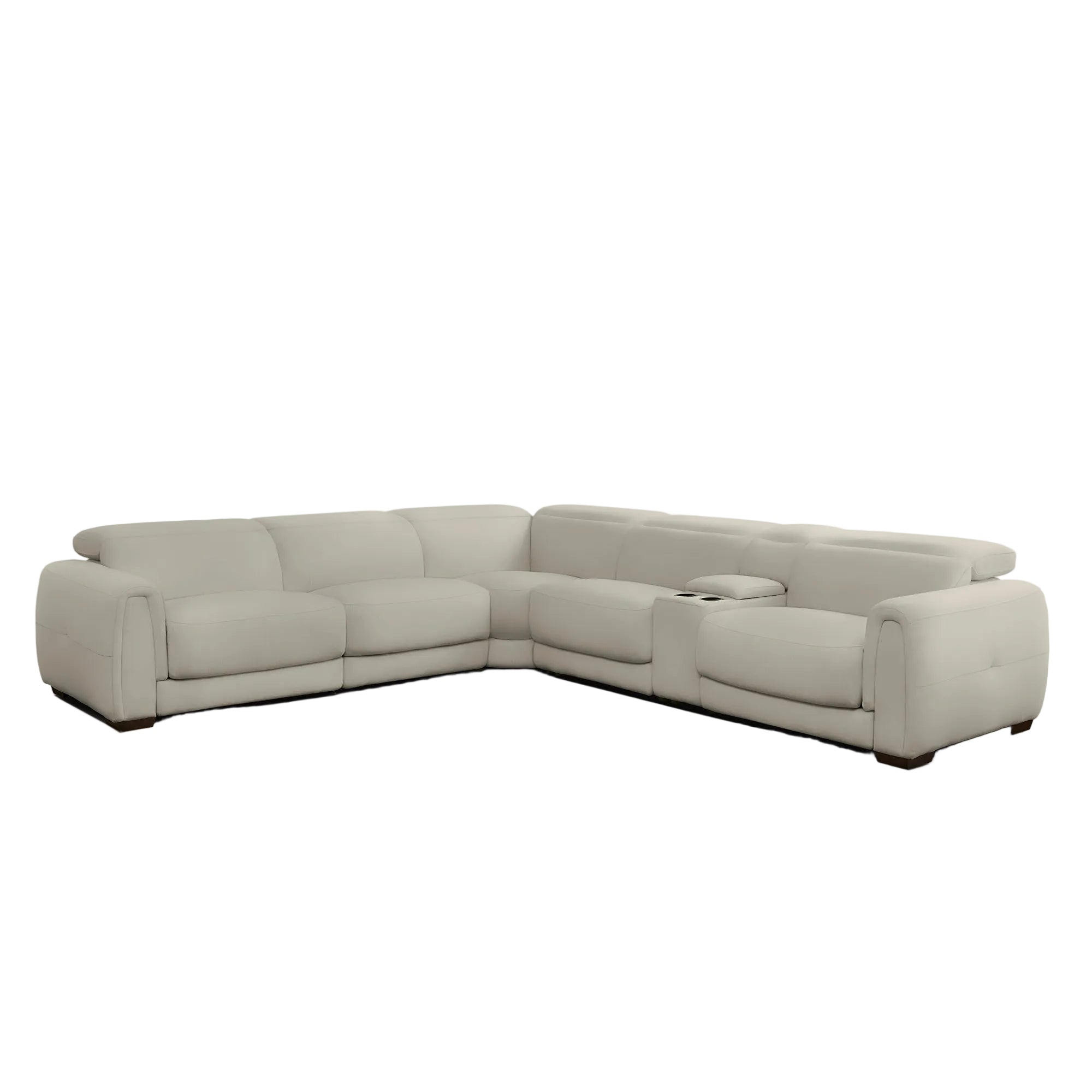 Jovan 6-Piece Modern Reclining Sectional Sofa, Leather