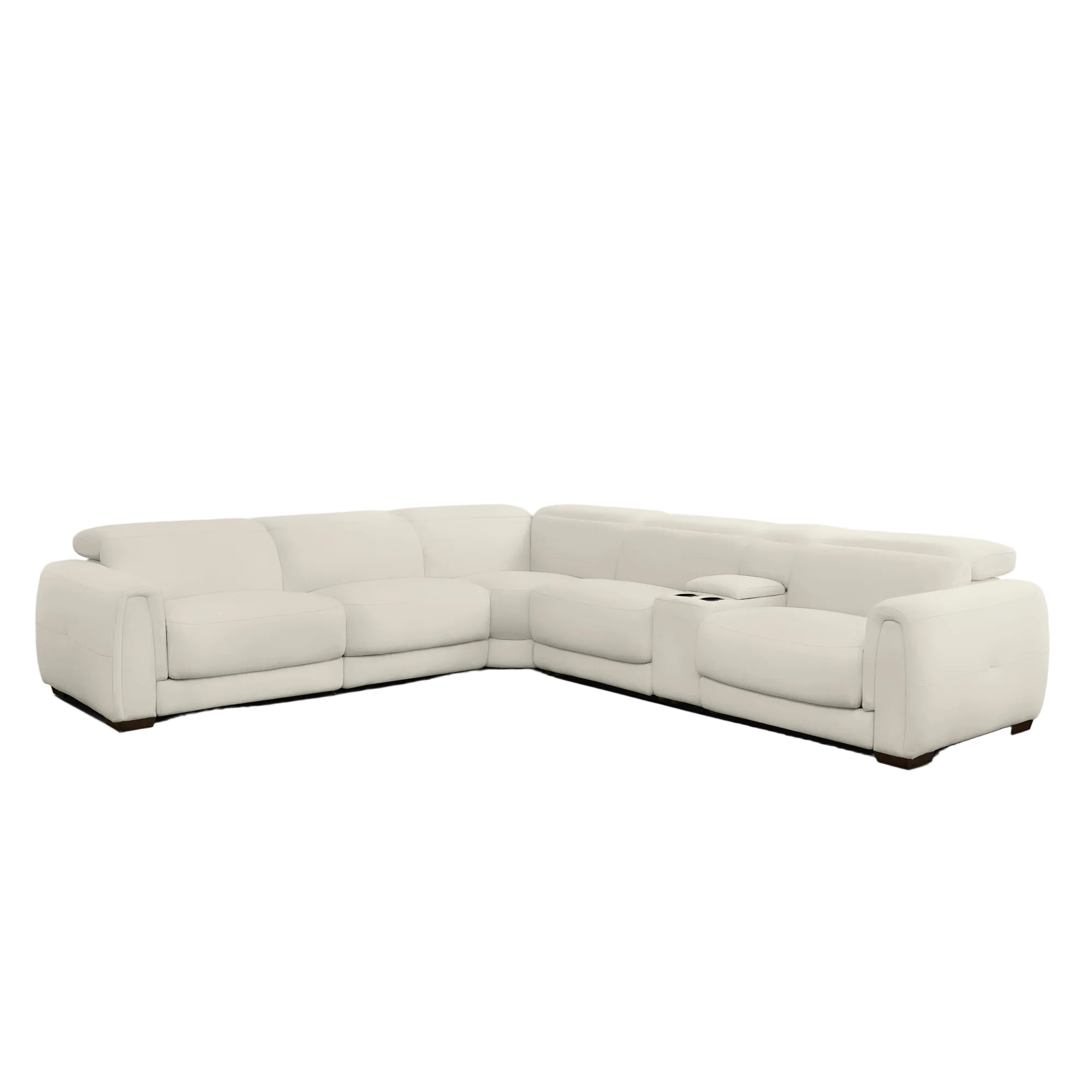 Jovan 6-Piece Modern Reclining Sectional Sofa, Leather