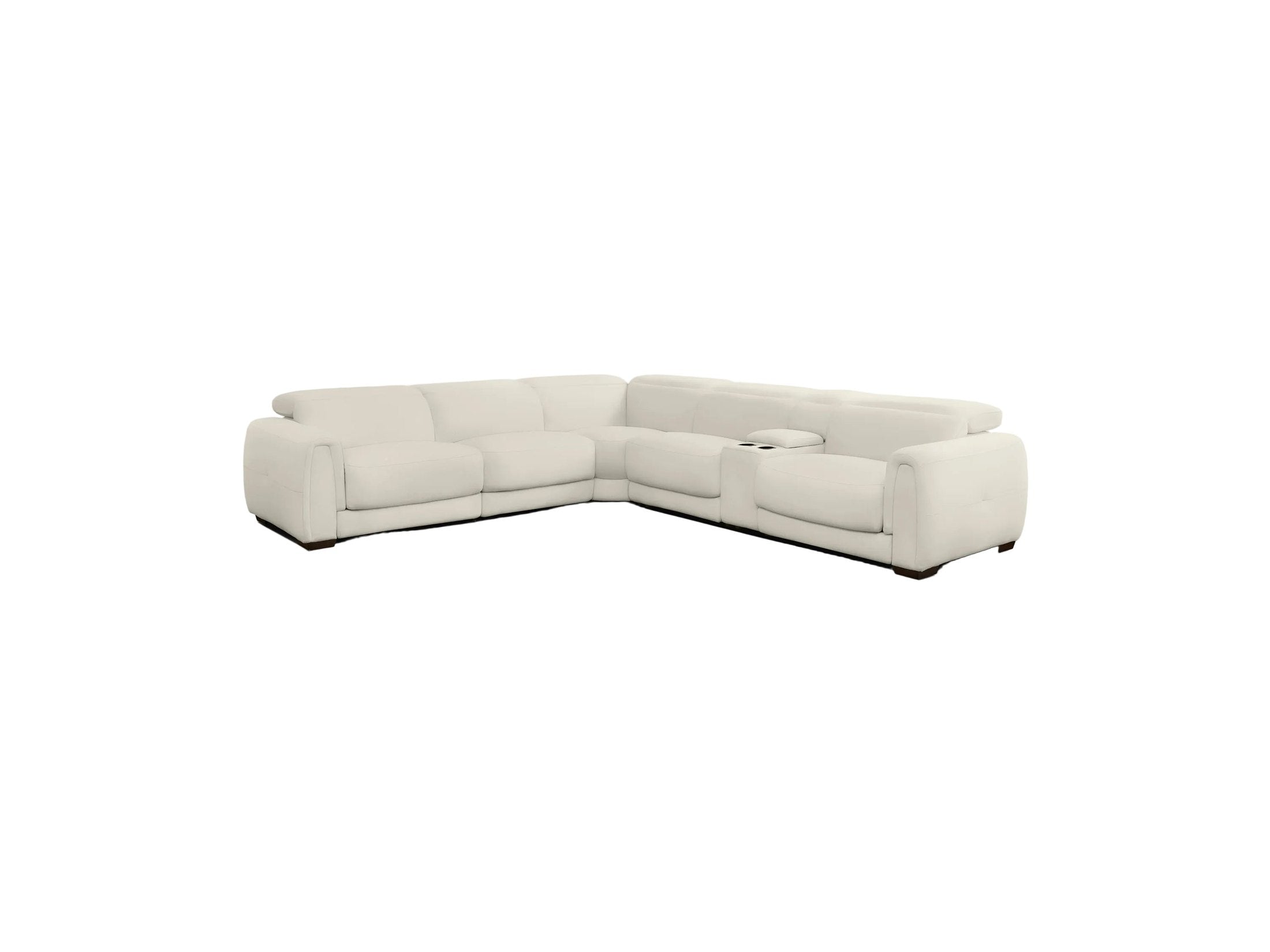 Jovan 6-Piece Modern Reclining Sectional Sofa, Leather