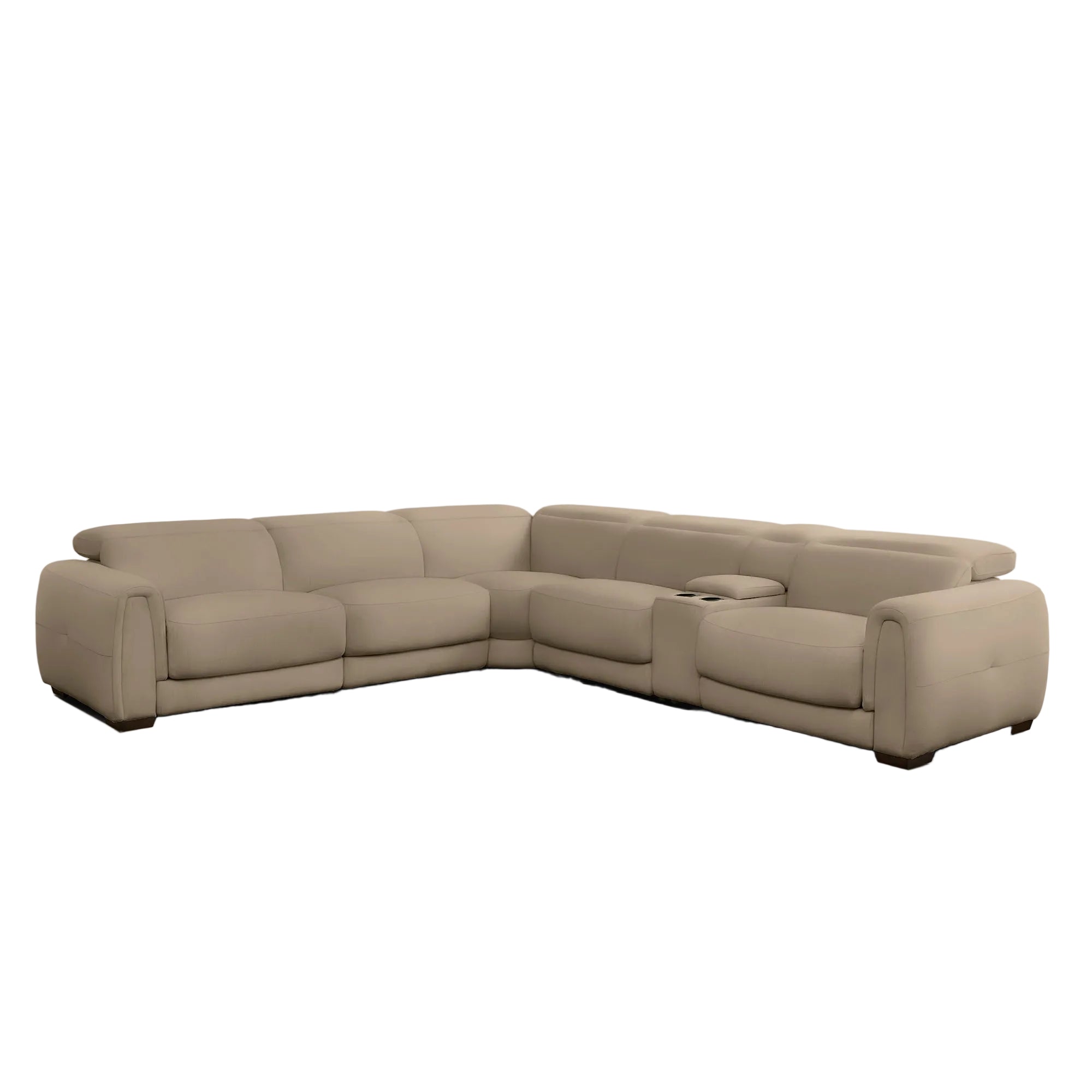 Jovan 6-Piece Modern Reclining Sectional Sofa, Leather