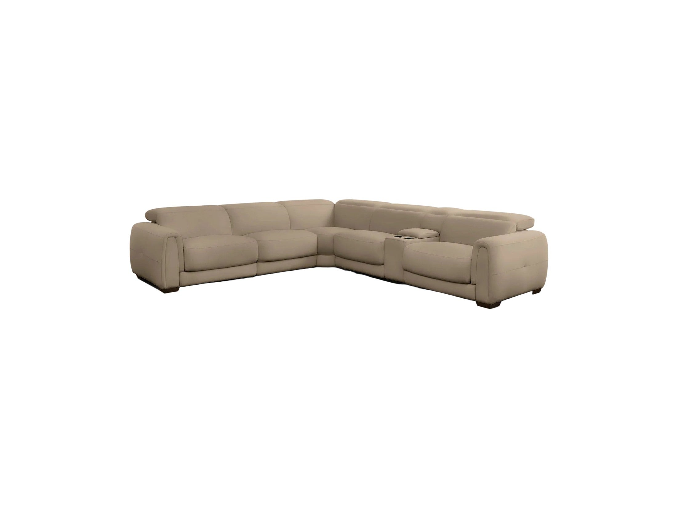 Jovan 6-Piece Modern Reclining Sectional Sofa, Leather