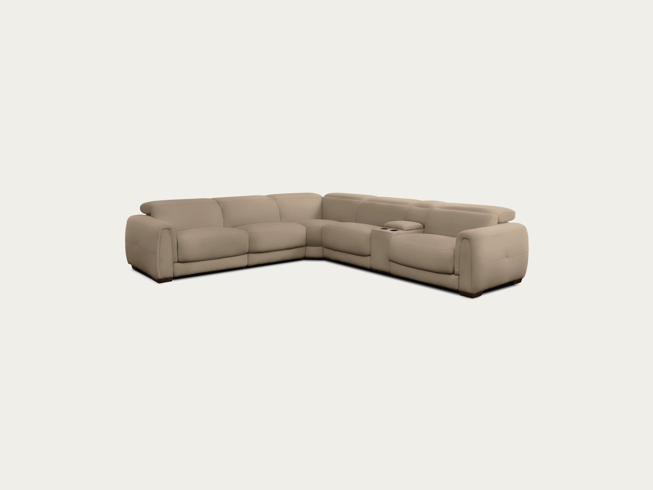 Jovan 6-Piece Modern Reclining Sectional Sofa, Leather