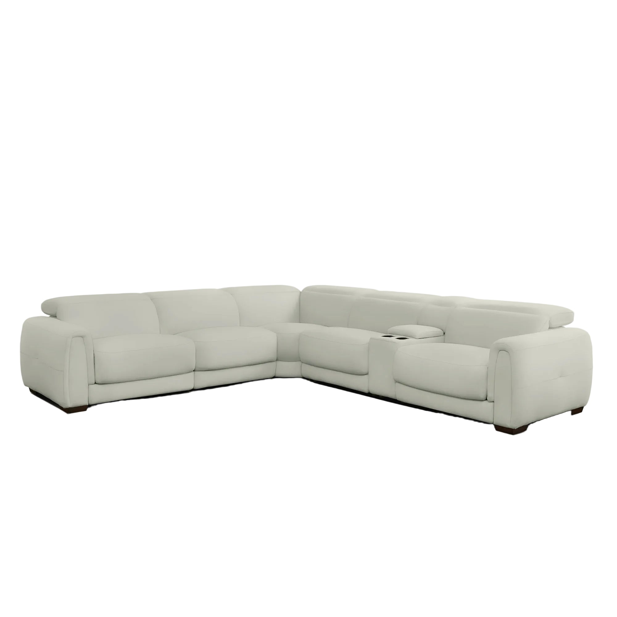 Jovan 6-Piece Modern Reclining Sectional Sofa, Leather