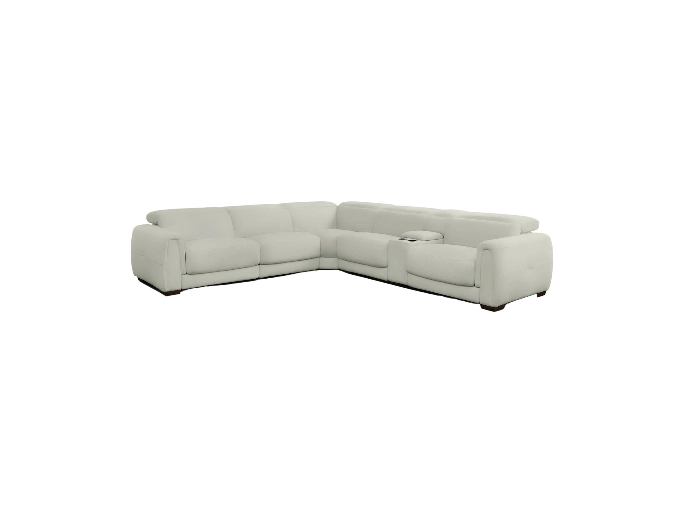 Jovan 6-Piece Modern Reclining Sectional Sofa, Leather