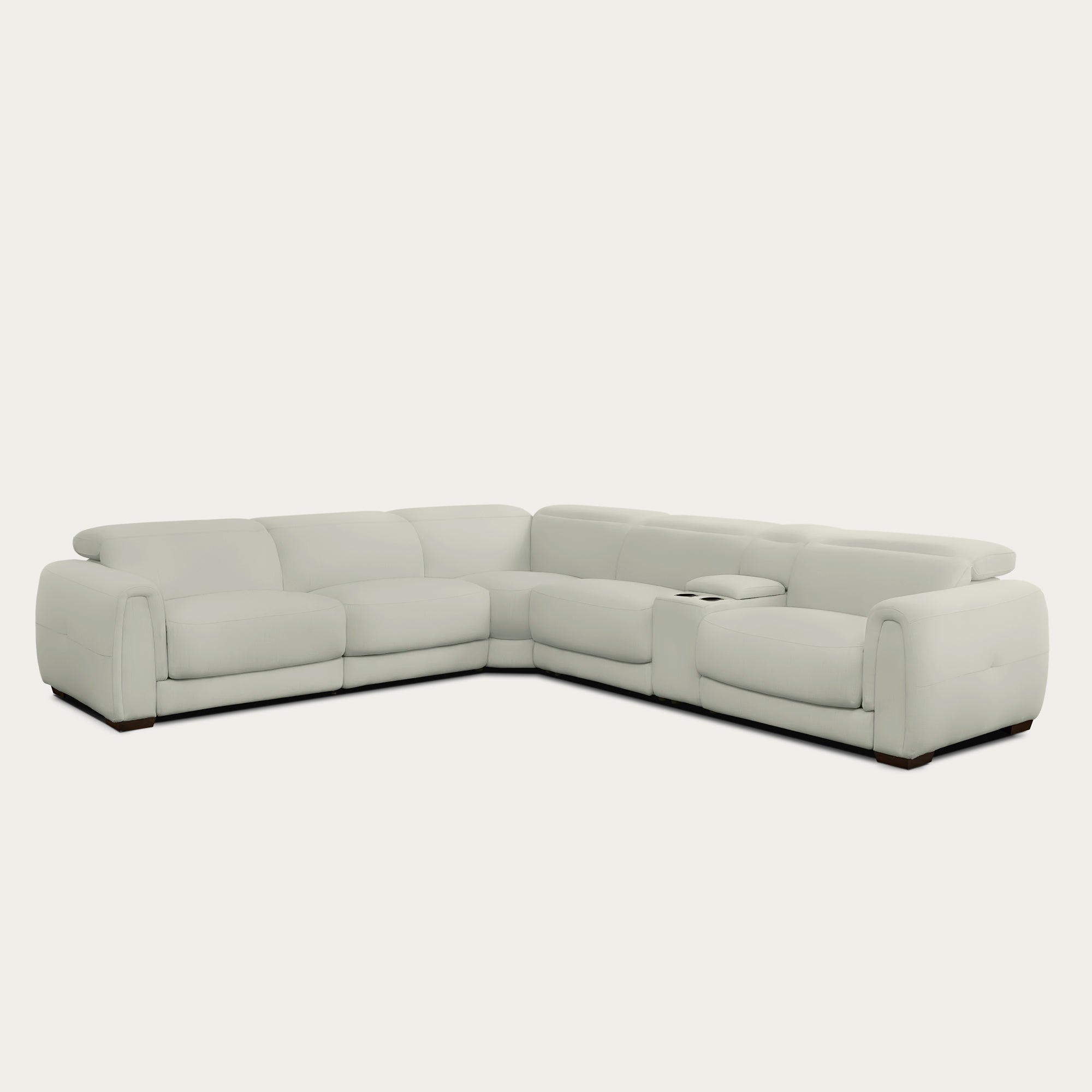 Jovan 6-Piece Modern Reclining Sectional Sofa, Leather