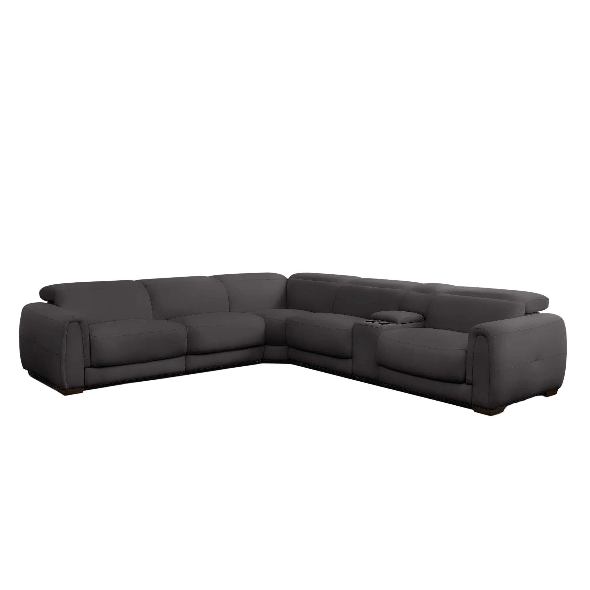 Jovan 6-Piece Modern Reclining Sectional Sofa, Leather