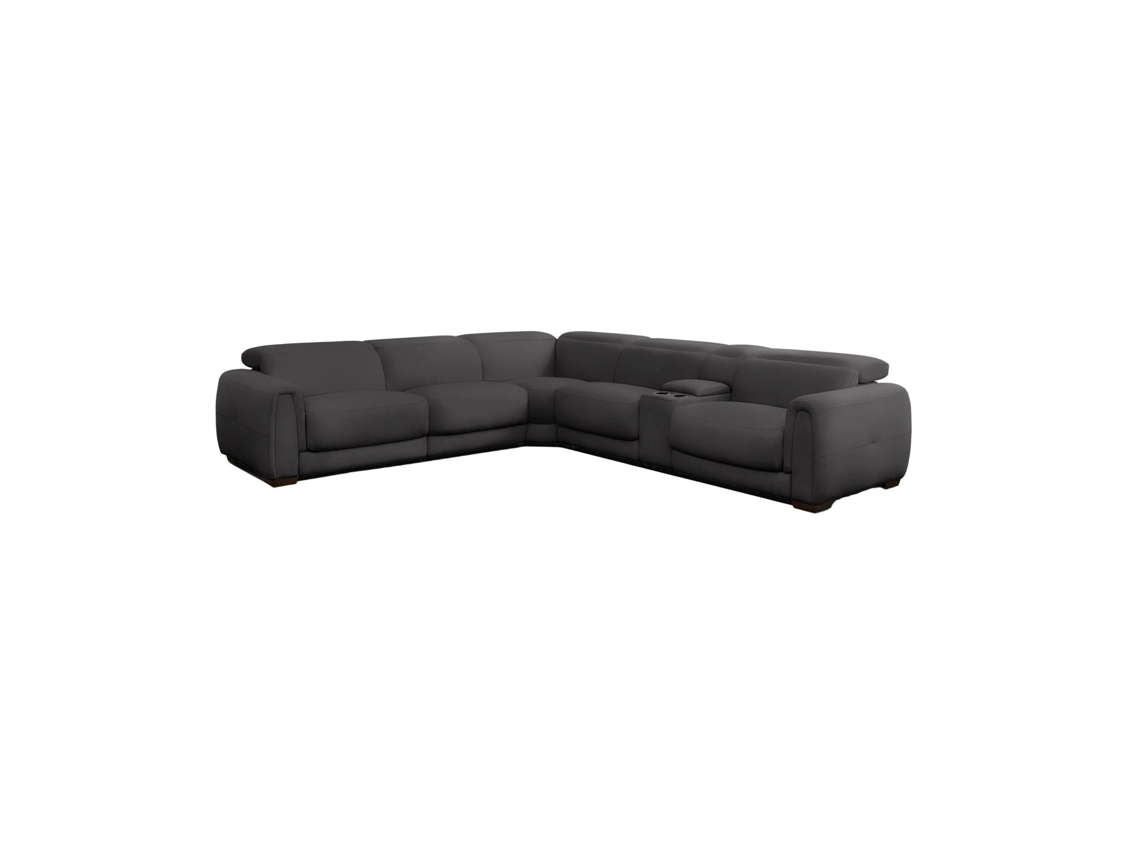 Jovan 6-Piece Modern Reclining Sectional Sofa, Leather
