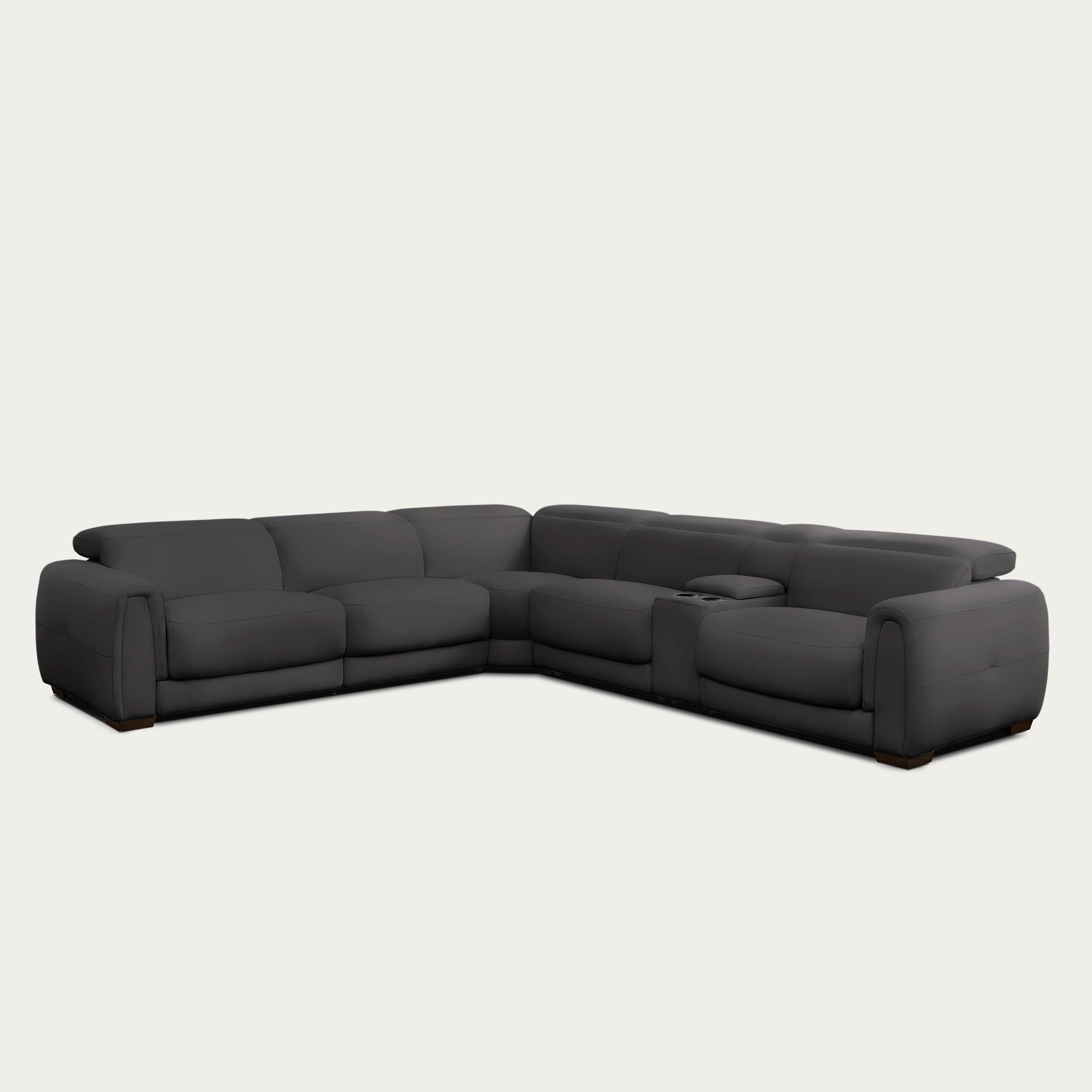 Jovan 6-Piece Modern Reclining Sectional Sofa, Leather
