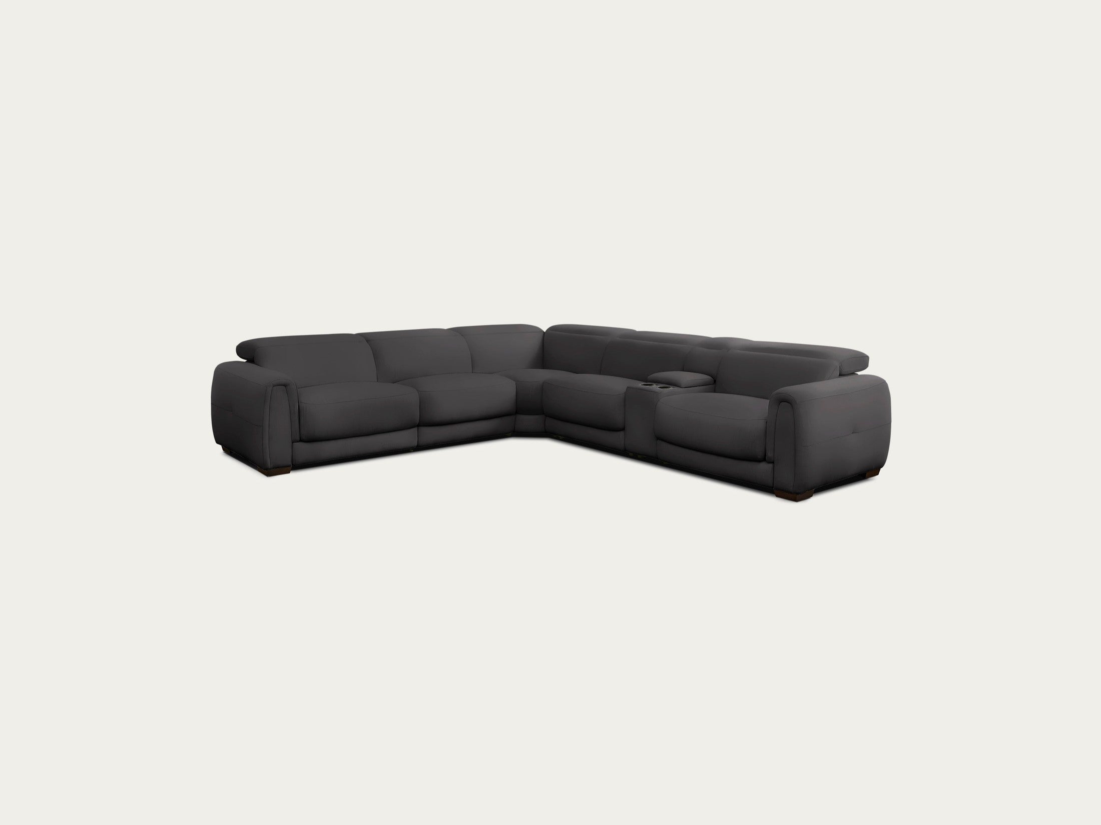 Jovan 6-Piece Modern Reclining Sectional Sofa, Leather