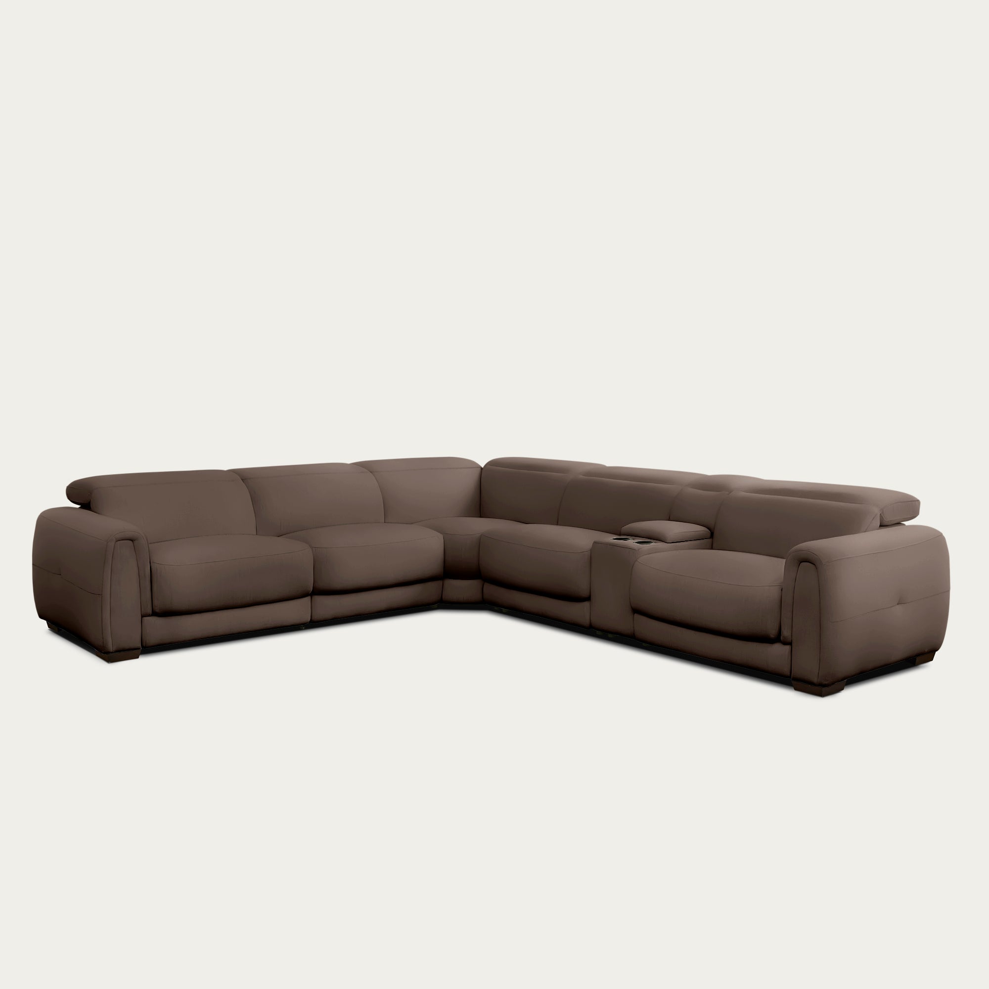 Jovan 6-Piece Modern Reclining Sectional Sofa, Leather