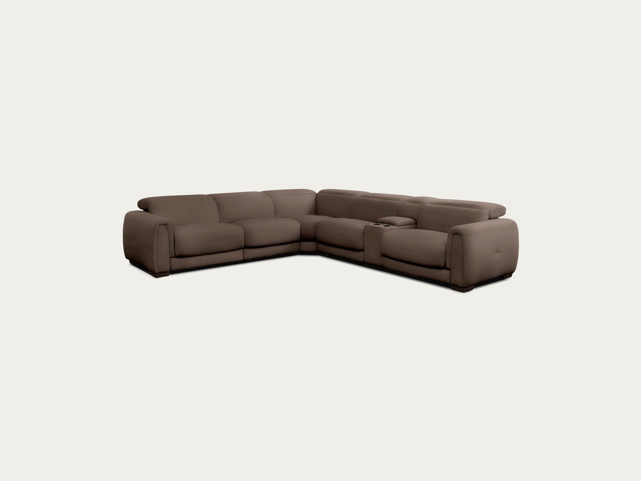 Jovan 6-Piece Modern Reclining Sectional Sofa, Leather