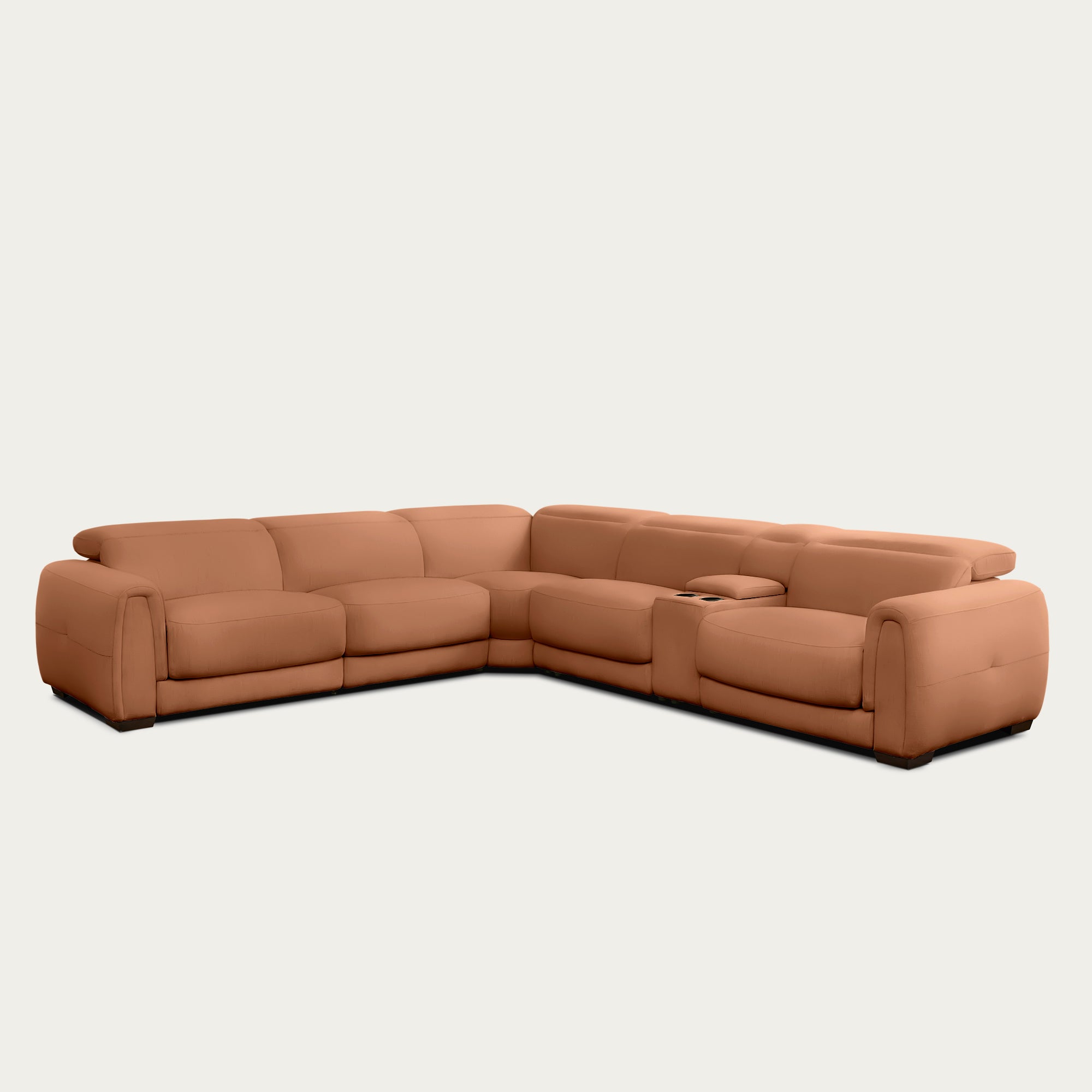 Jovan 6-Piece Modern Reclining Sectional Sofa, Leather